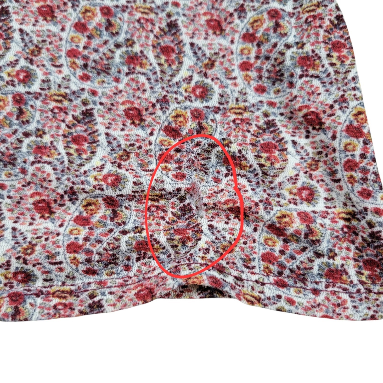 Vintage Y2K Wet Seal Flare Sleeve Top Womens M Red Paisley Mesh V-Neck 90s Boho