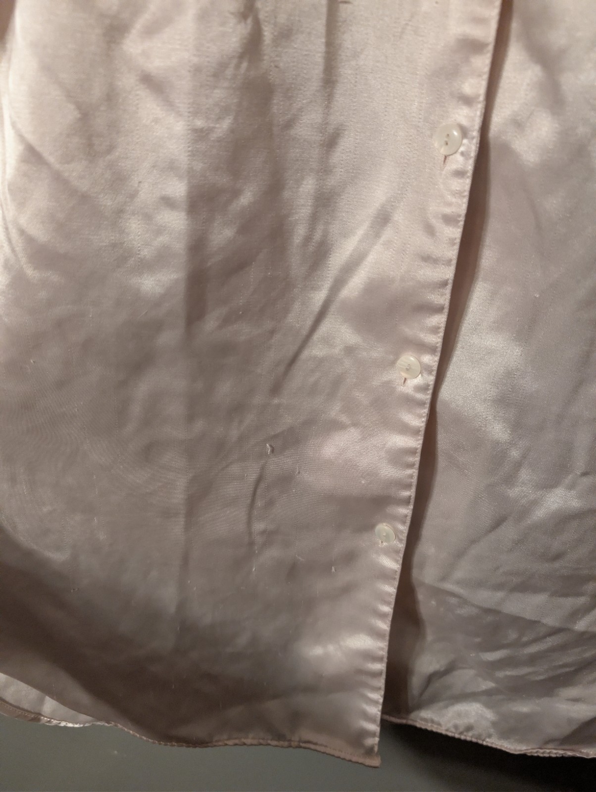 Vintage 80s Go Softly Satin Nightshirt S Pink Embroidered Lingerie Sleepwear