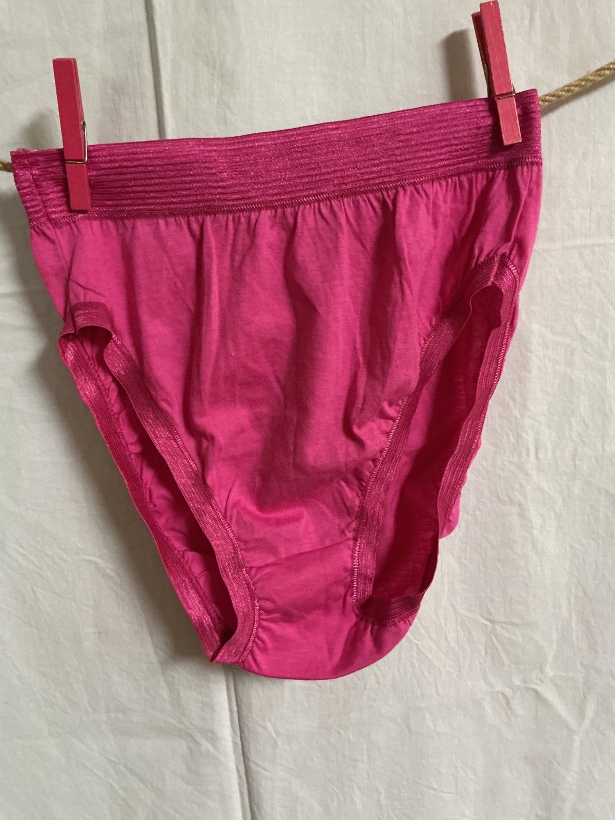 VINTAGE COTILLION PINK PIMA COTTON GRANNY PANTIES HIGH CUT LEG GUSSET SZ.8