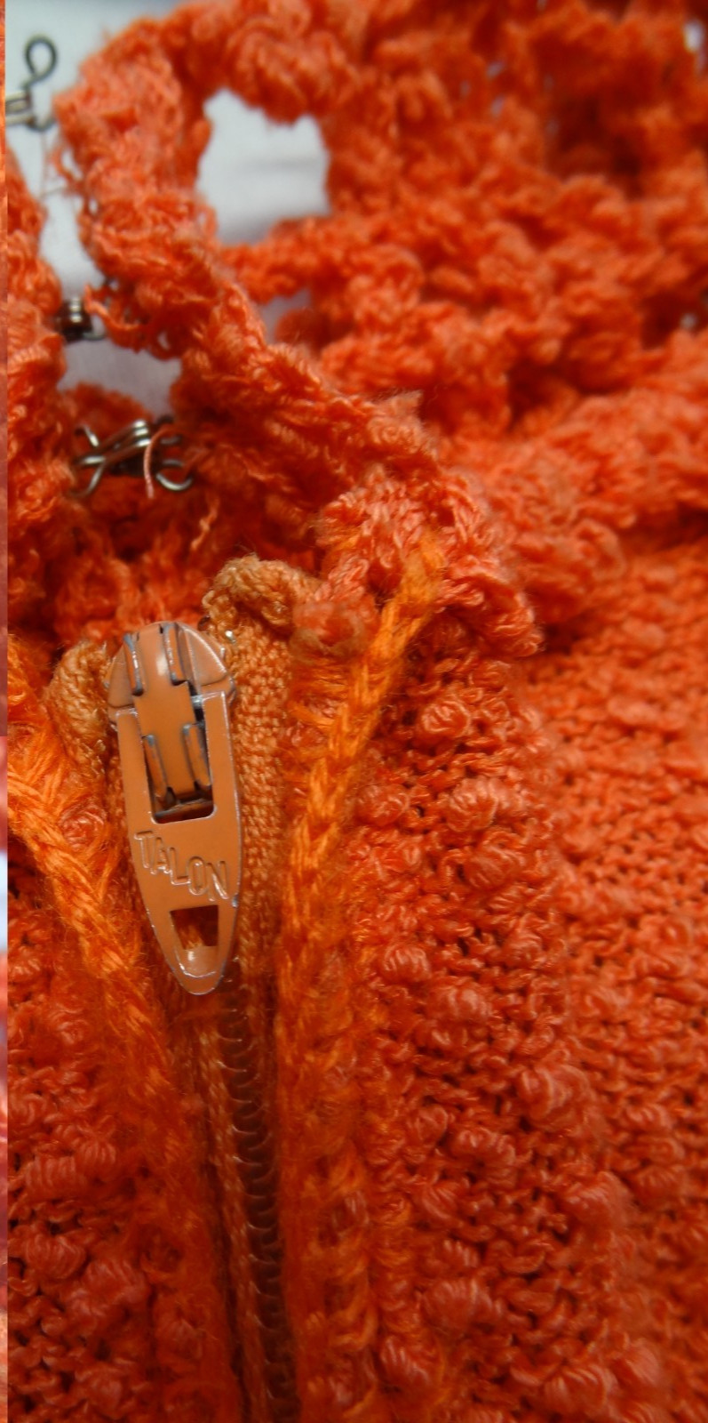 M Katrina Custom of California VTG Orange Knit Dress Evening Talon Long Sleeve