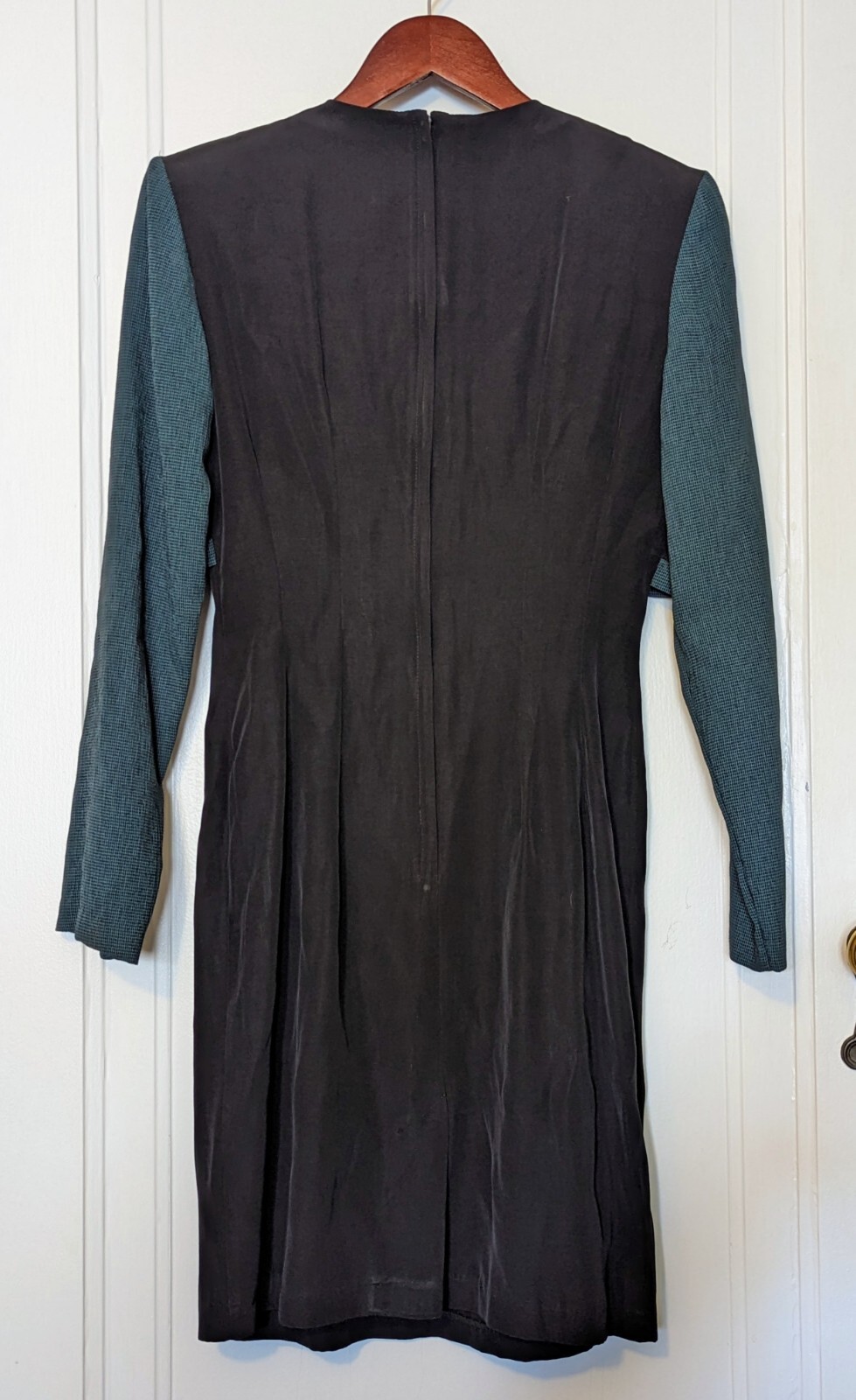 Vintage Brioche California Black And Green Big Button Mini Sheath Dress Size 3/4