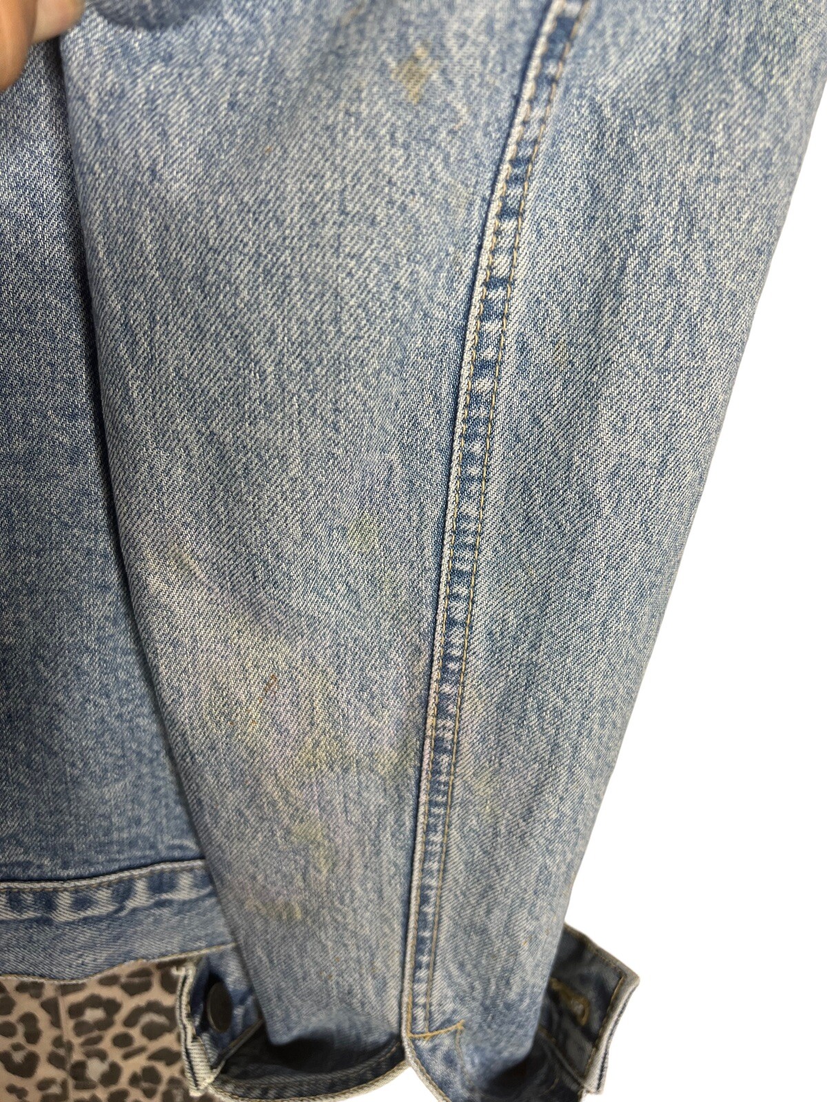 Vintage 80’s Street Wear Cropped Code Bleu Japan Distressed Denim Jean Sz S