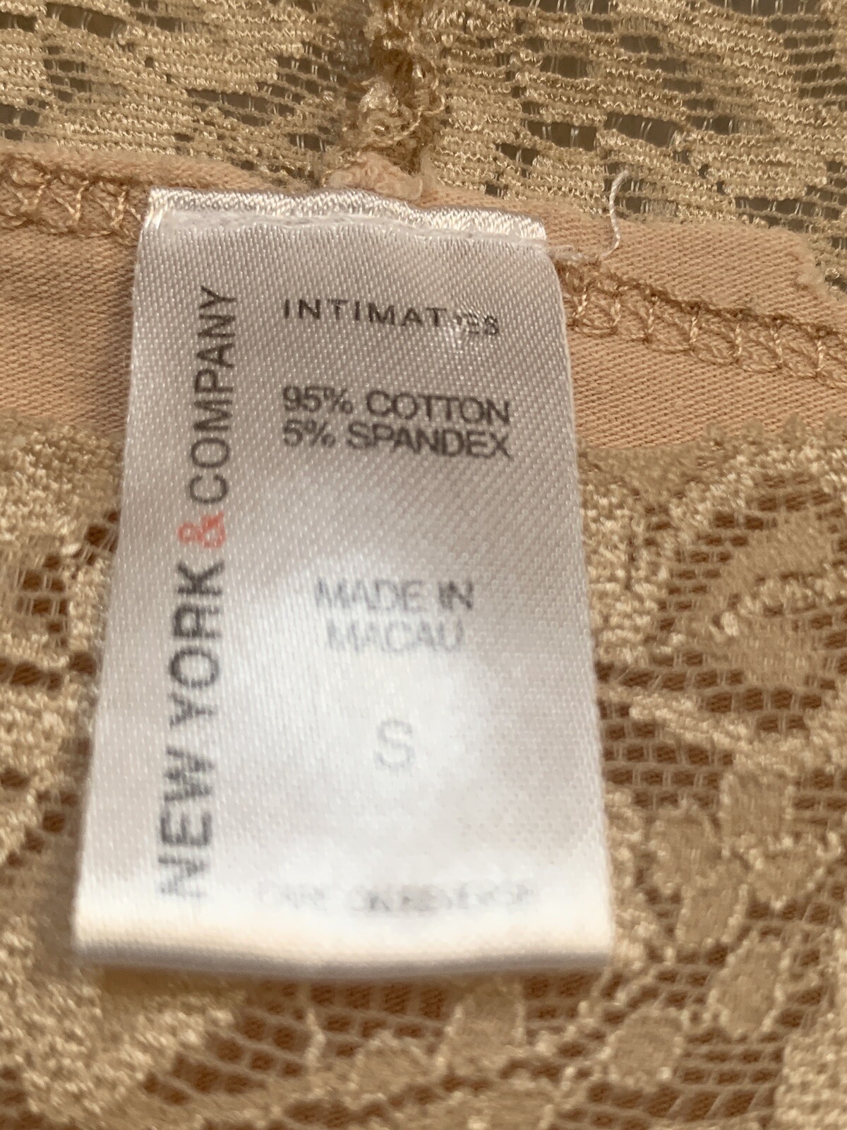 NWOT NEW YORK & COMPANY~ SIZE S ~ 95% COTTON LACE TOP PANTY
