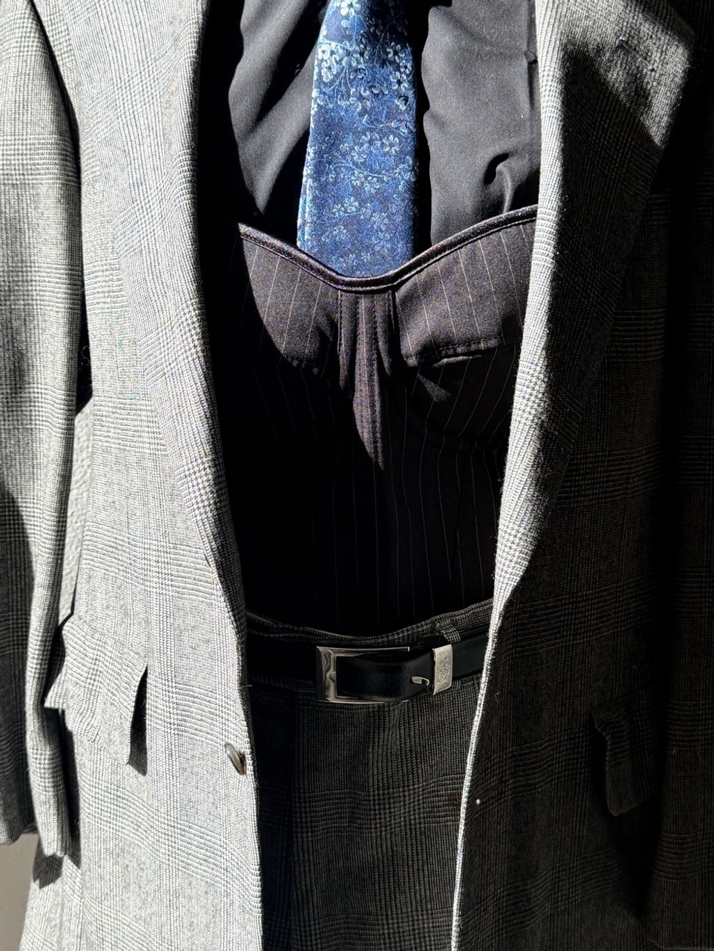 Vintage Burberry Suit Gray Glen Plaid- Classic Tailored Style