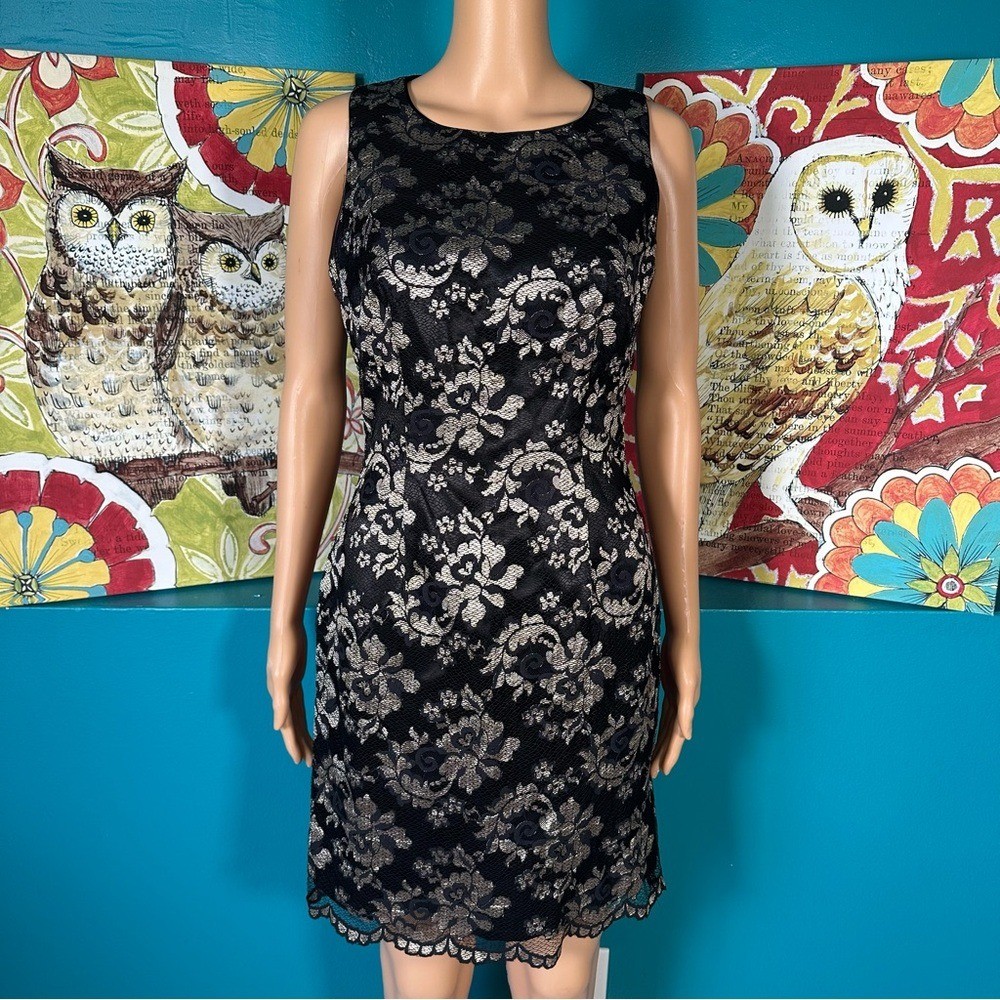 Hugo Buscati Collection Dress Black Lace Cocktail Women’s Size 4 Lined Vintage