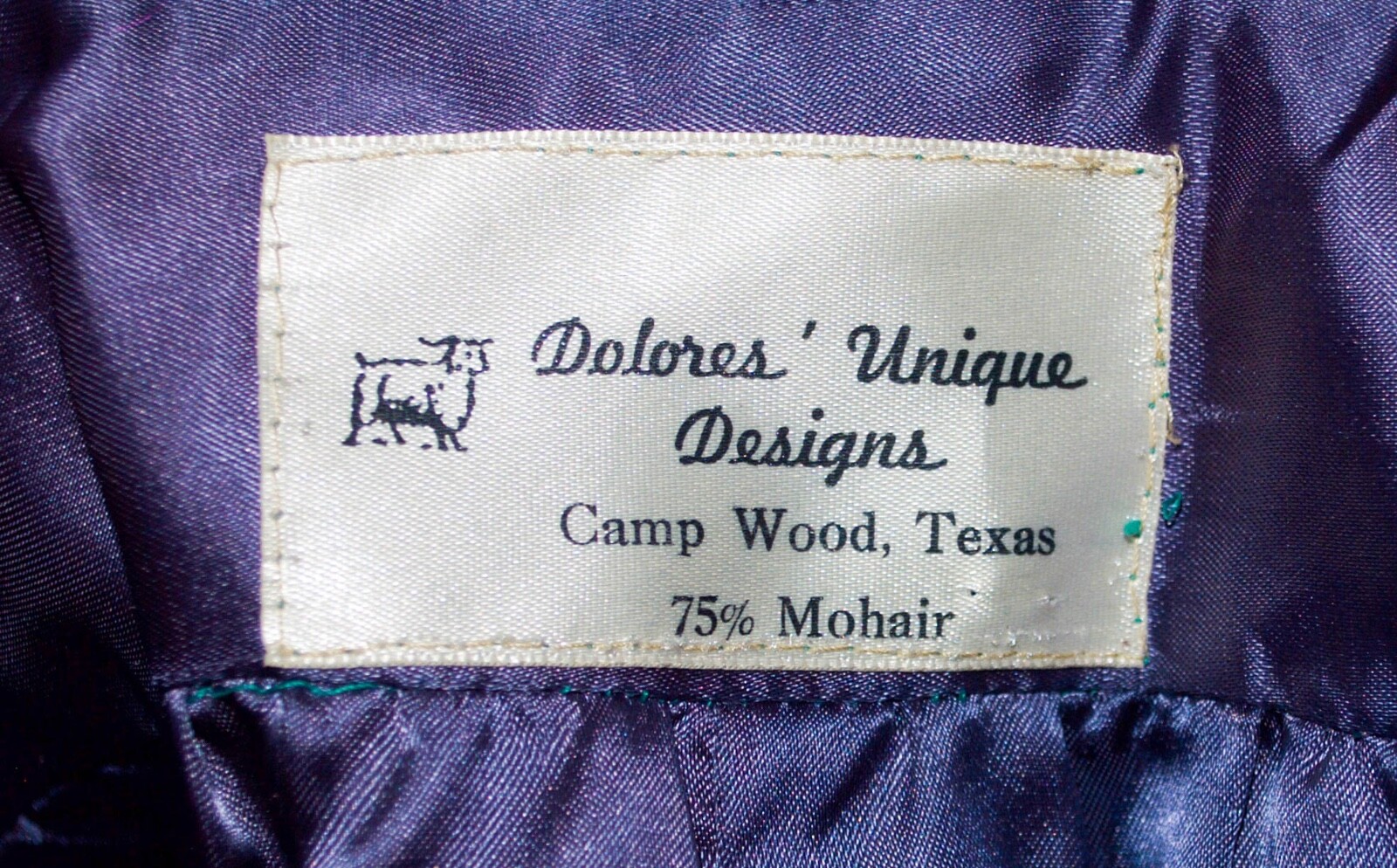 Dolores’ Unique Designs Mohair Striped, Non-closure Swing Coat. Made in Texas.