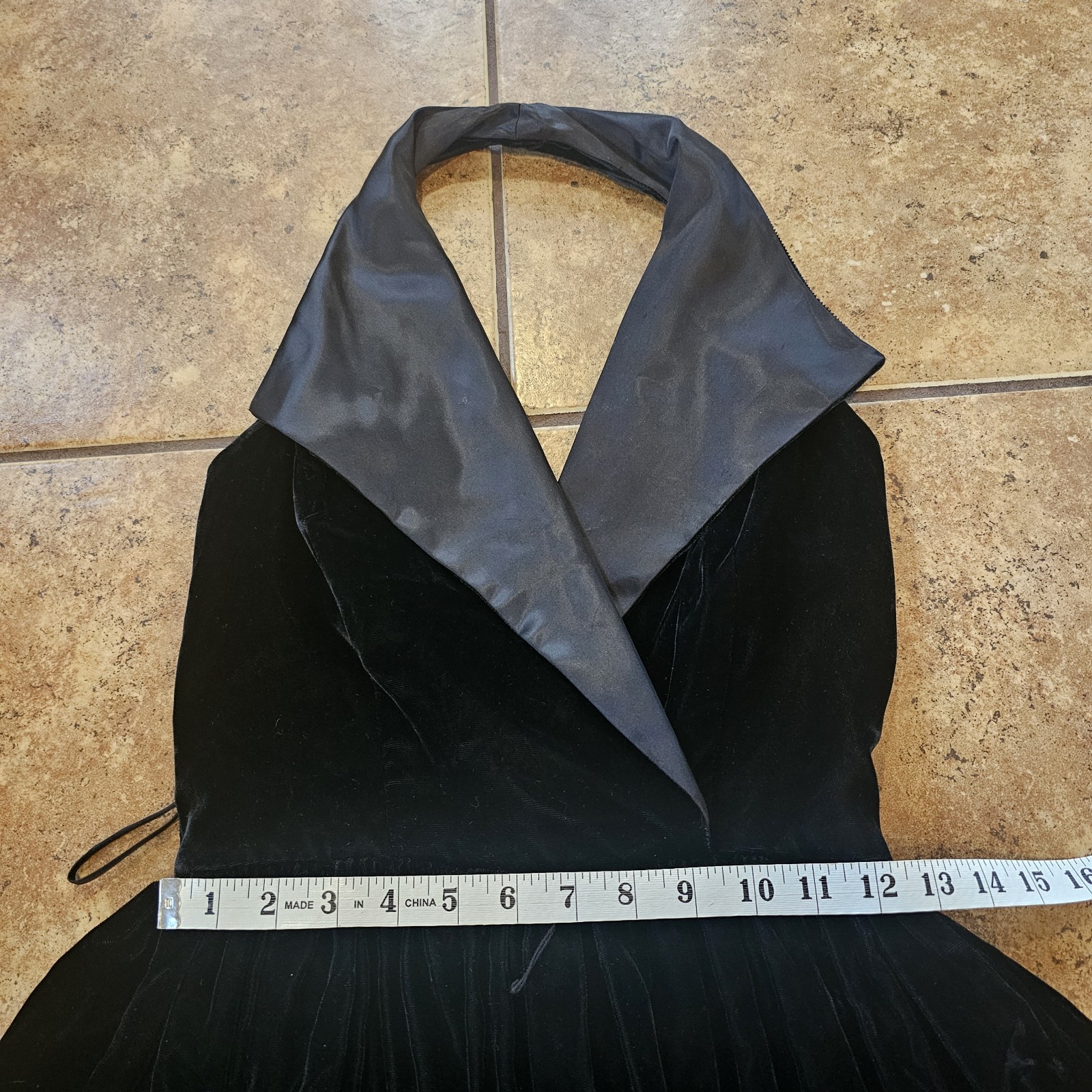 Vintage Susan Roselli Dress Black Velvet Vijack Fit Flare Rayon USA Made