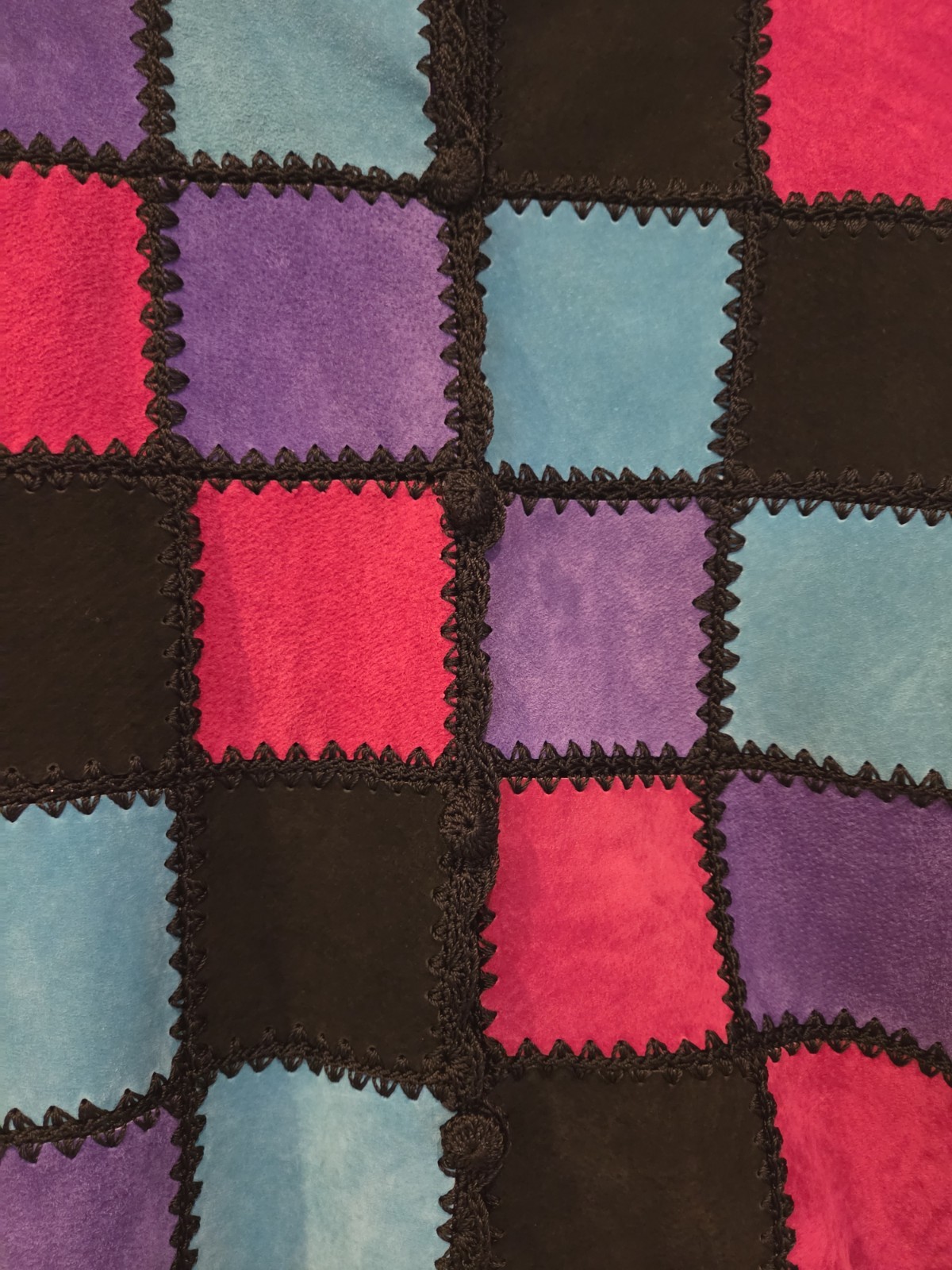 S.M.H Boutique Vintage 80s Patchwork Suede Leather Blouse