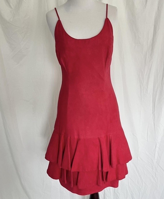 VINTAGE RED VAKKO SUEDE DRESS