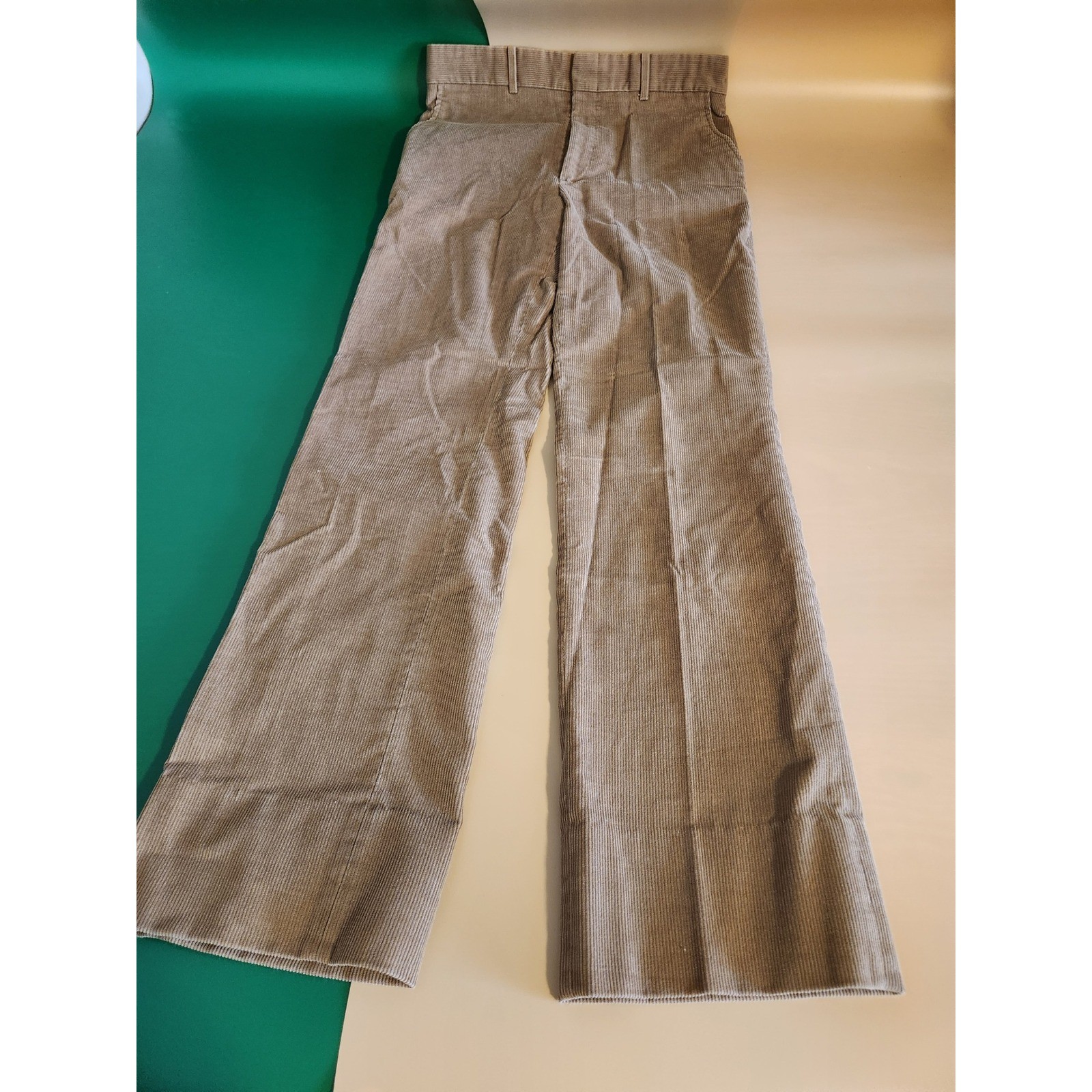 Sears The Corduroy Collection Trousers Women 32 Tan Vintage Wide Leg High Rise