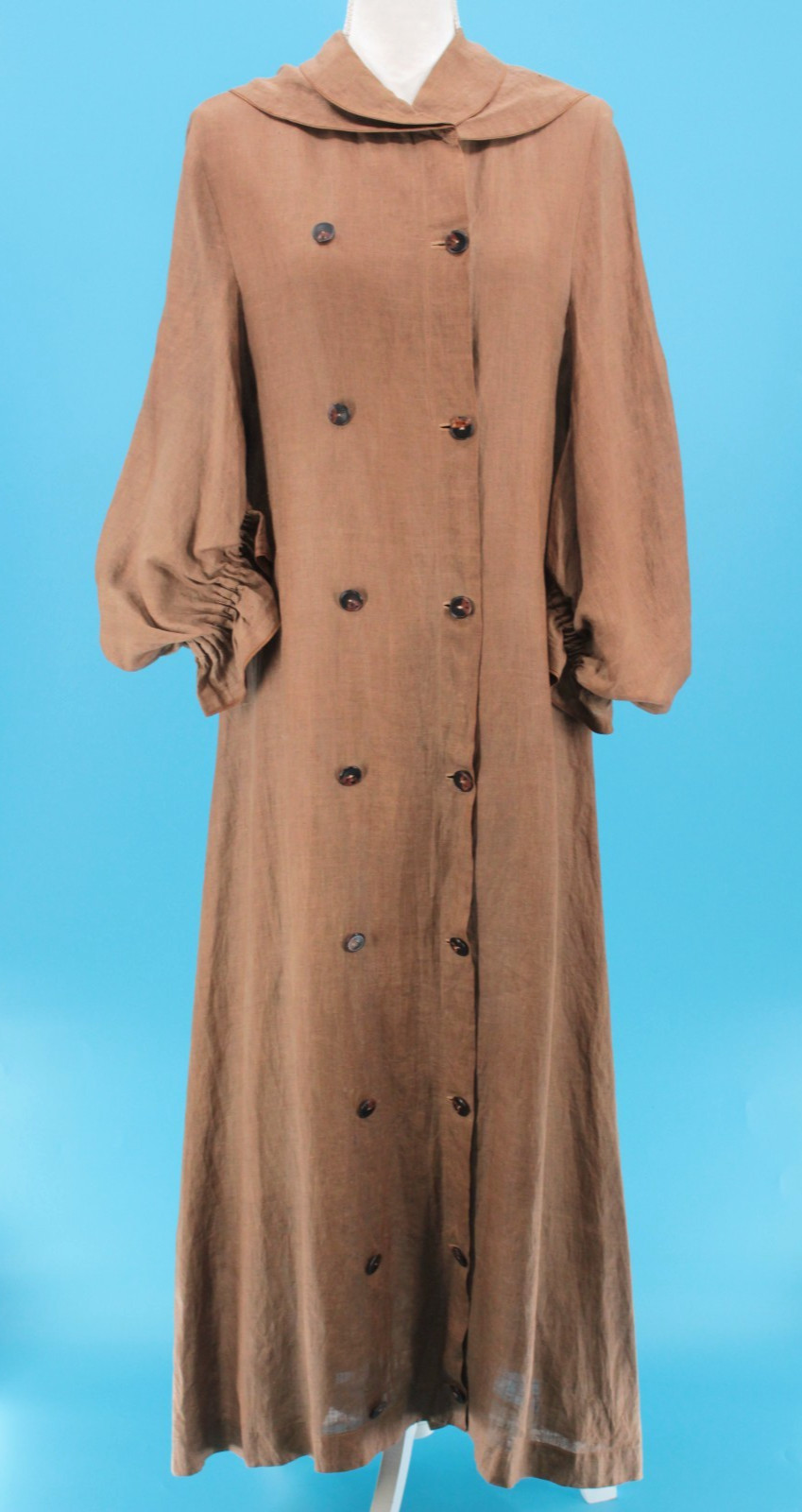 VTG Women’s Antique Late 1800s Brown Cotton Batwing Dress / Cloak XS/S Duster