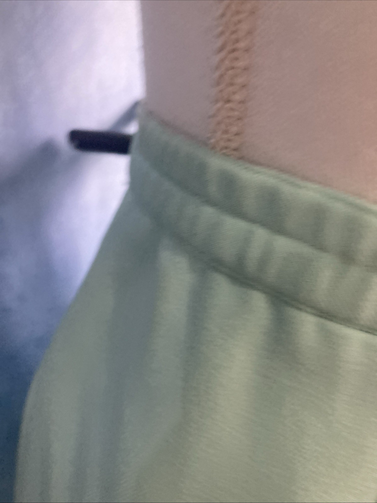Vtg 80s Haberdashery by Personal Mint Green Pleated Midi Skirt Elastic Waist 12