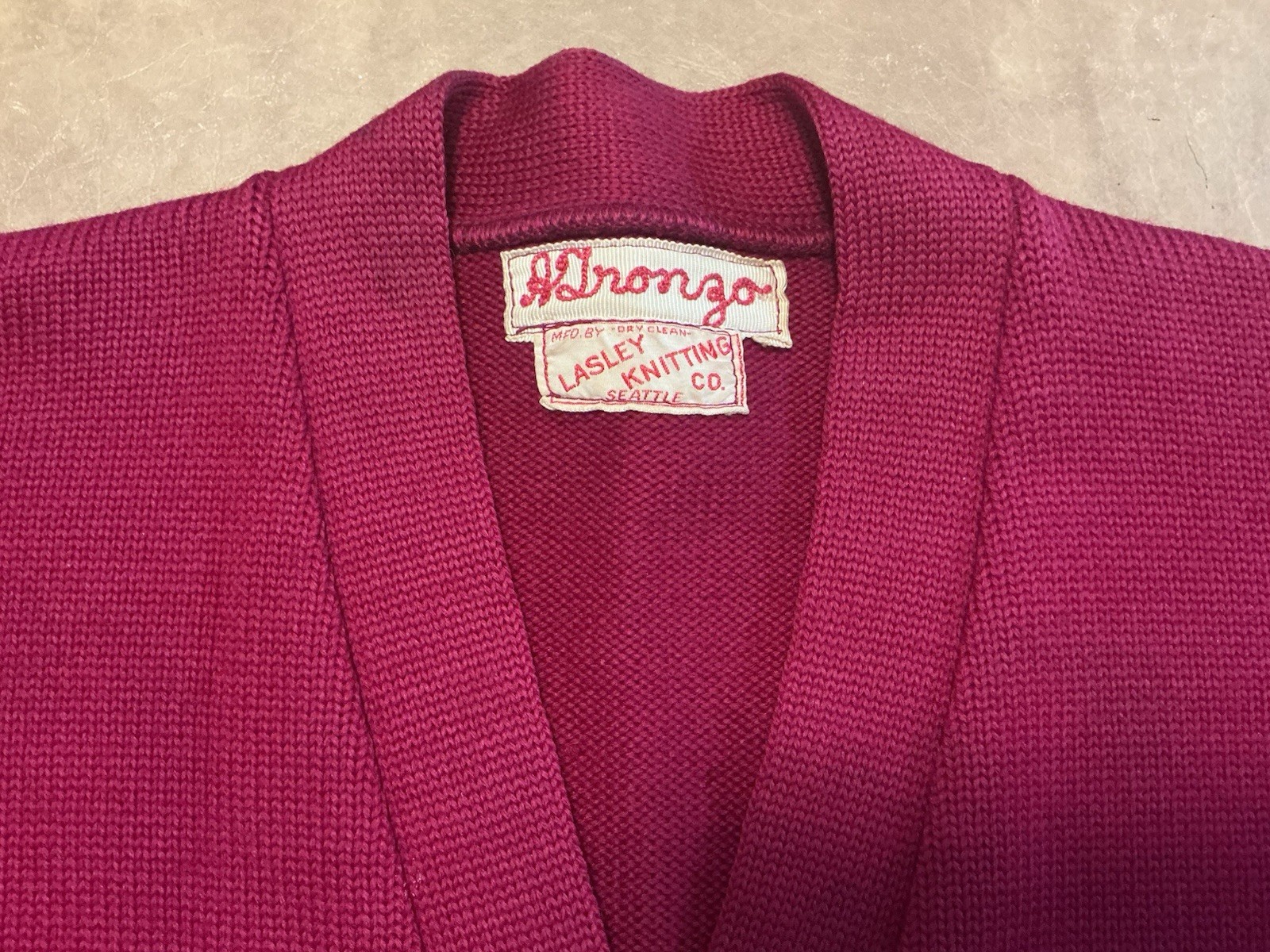 VTG Woman’s Letterman /Cheerleader Sweater Heavy Wool Knit Maroon/Gold 1964