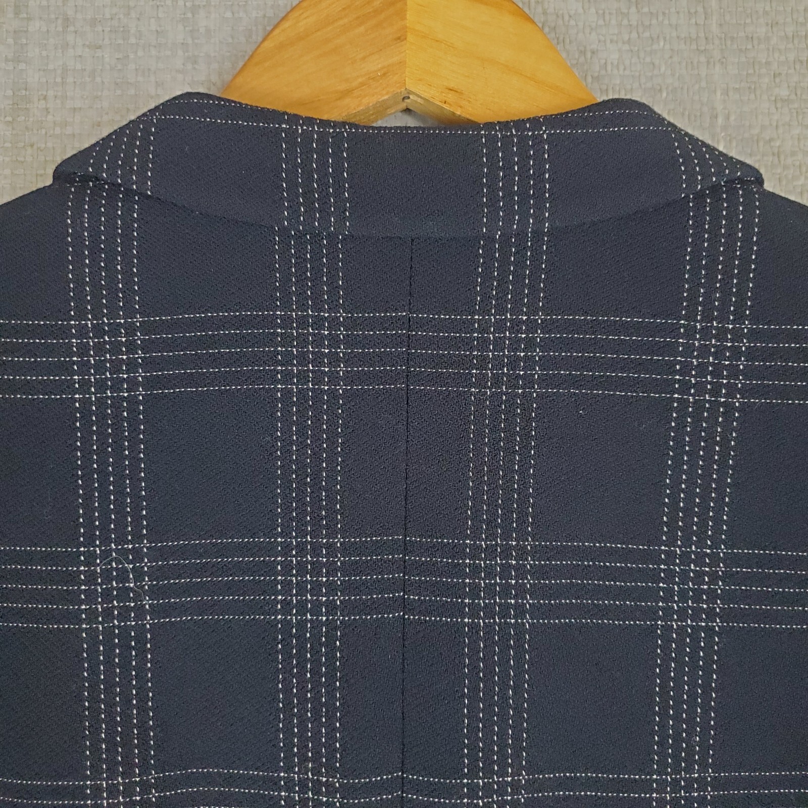 ARMANI COLLEZIONI Womens Size Small 6 Italy Made Black Plaid Wool Blazer Jacket