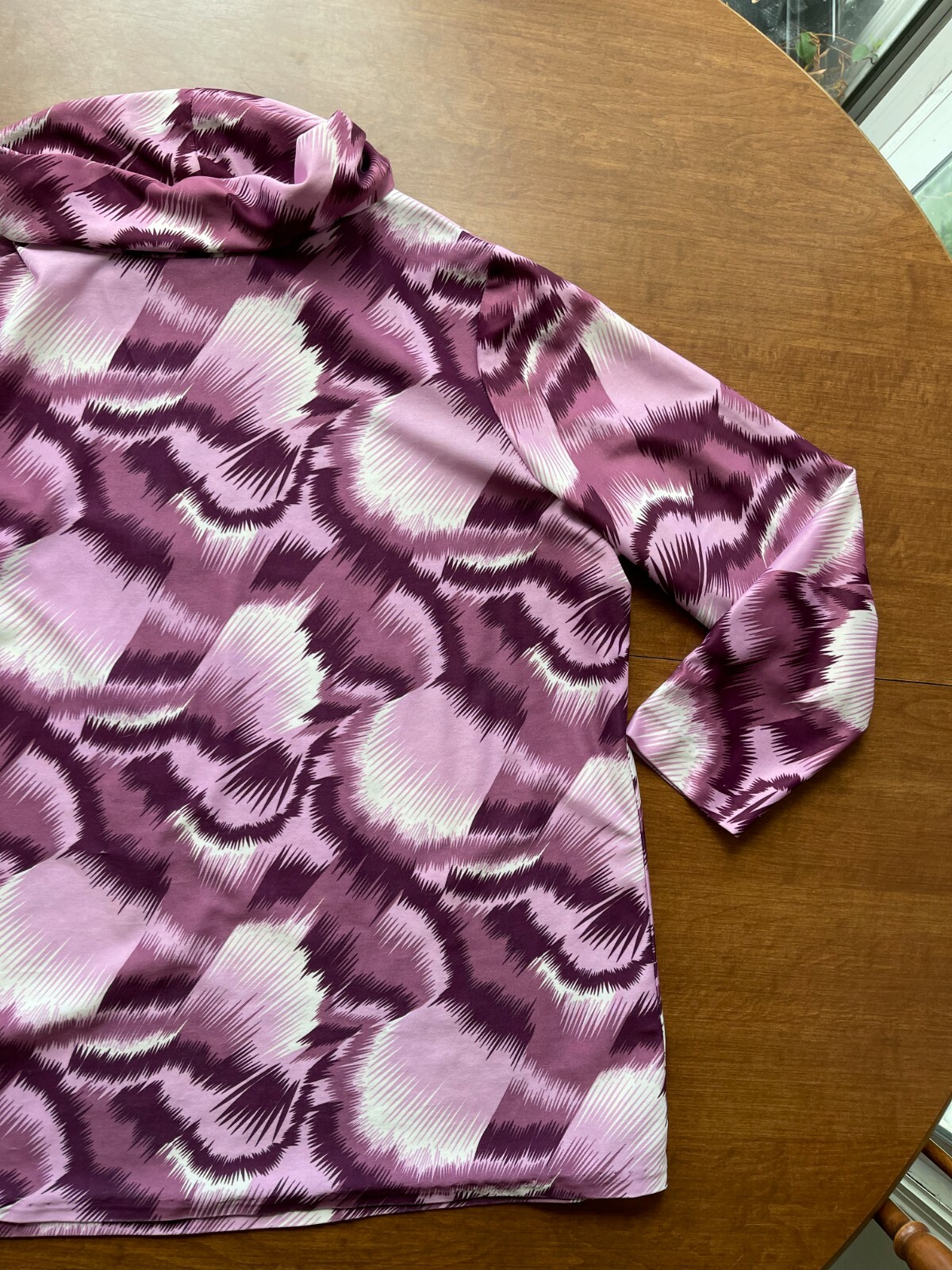 Vintage Carol Henry Purple Floral Mockneck Shirt – Women’s Size 44