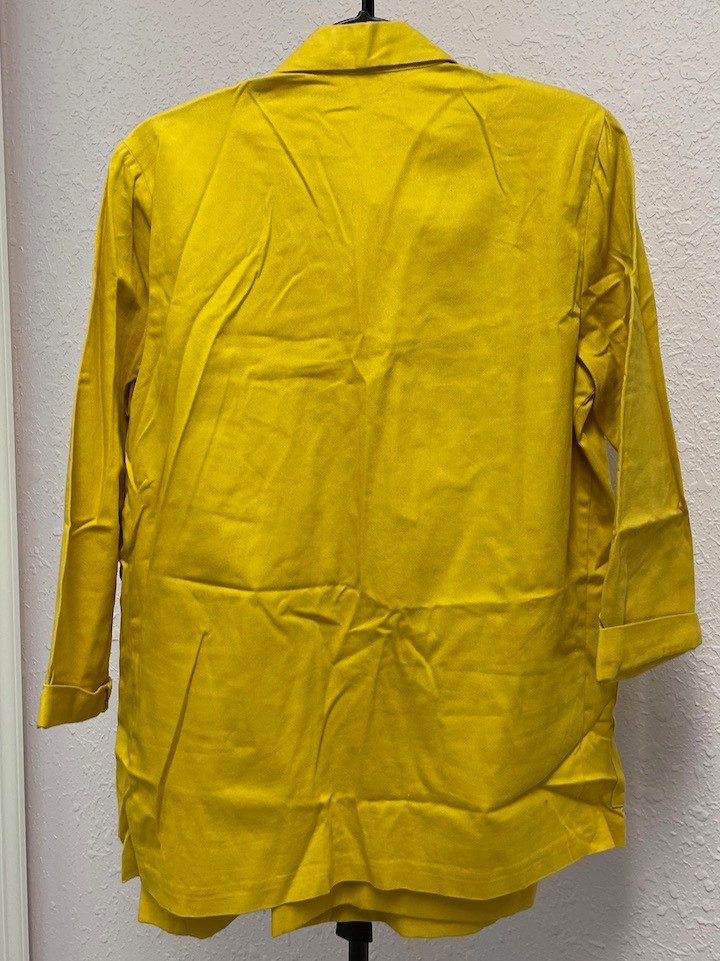 Vintage 1980s BARRIE STEPHENS 2 PIECE Yellow Blazer and Long Shorts Set Rare USA