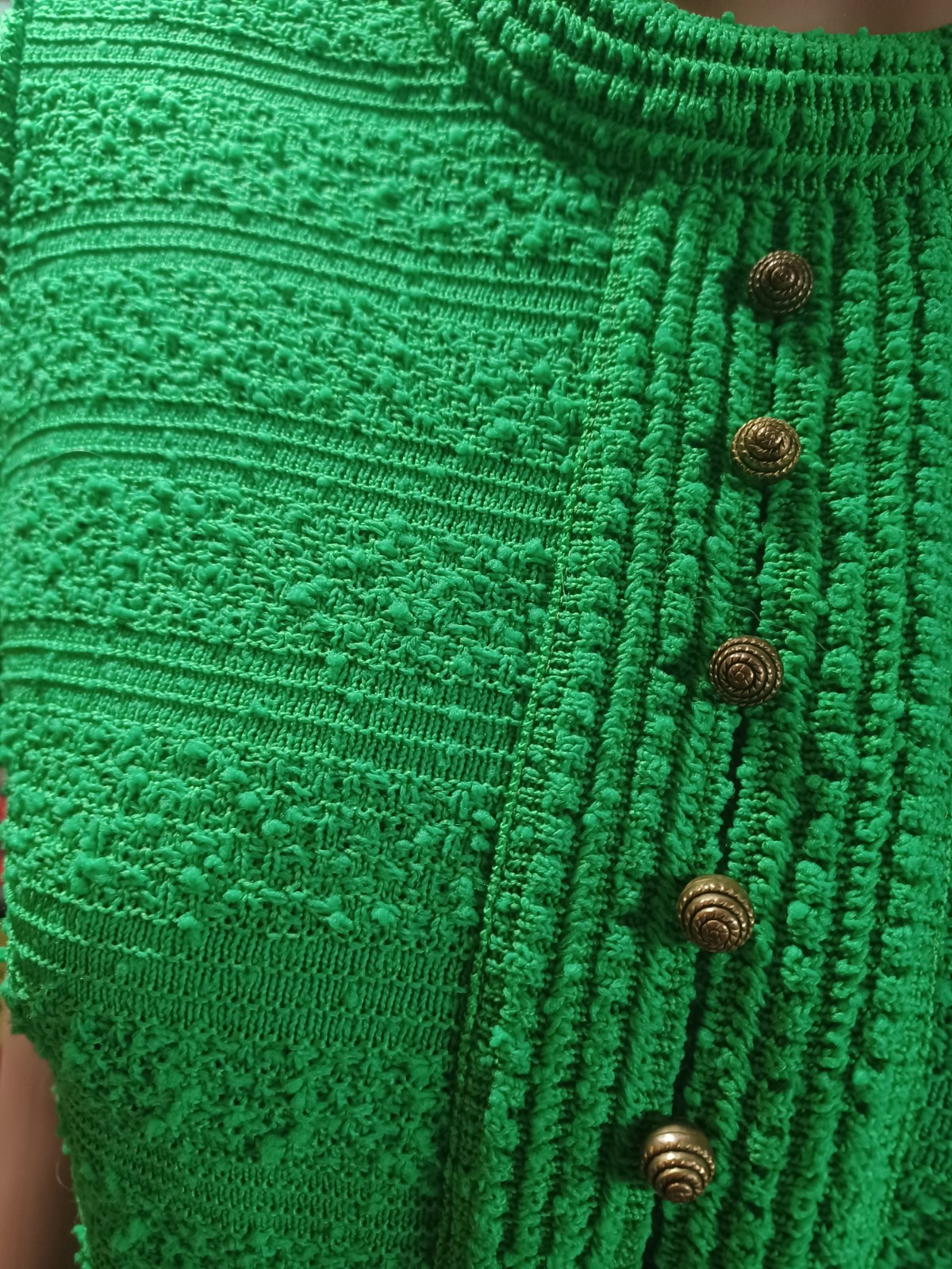 True Vintage Mid-century 1960s 1970s Polyester Double Knit Dress Mod MCM S/M