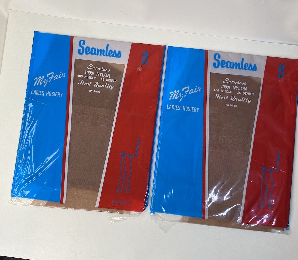 Vintage Stockings Nylon My Fair Lady Size 9 Seamless 2 Pair Hosiery
