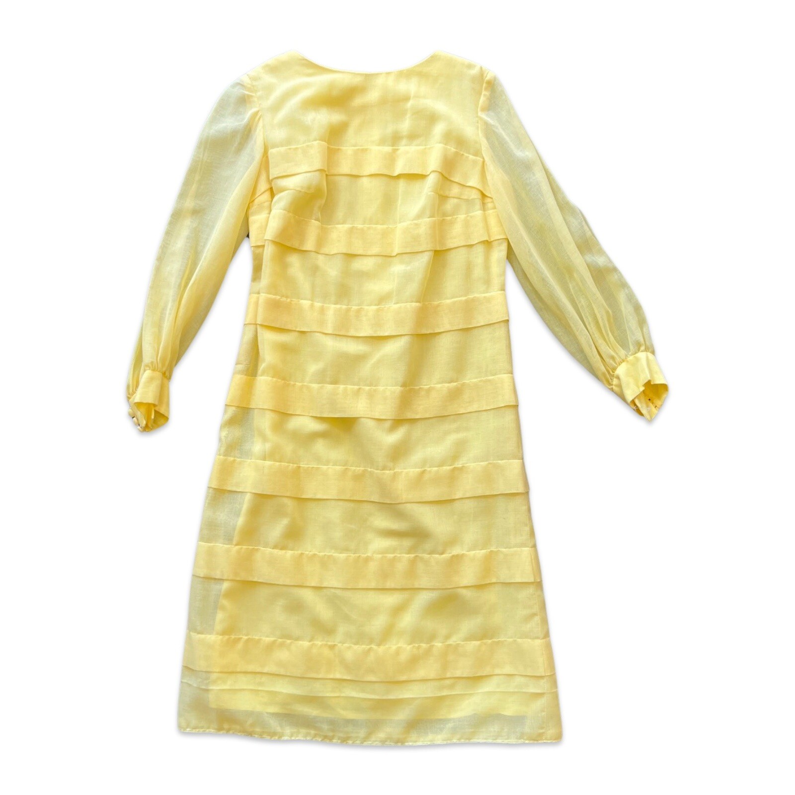 Vintage 60s 70s Yellow Dress Justin McCarty Women’s Size 6 #84