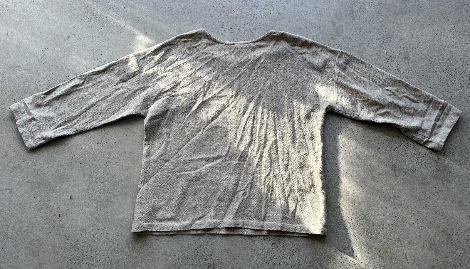 Vintage Sangam Imports LTD Beige Cotton Cross-stitch Indian Tunic Top Size L