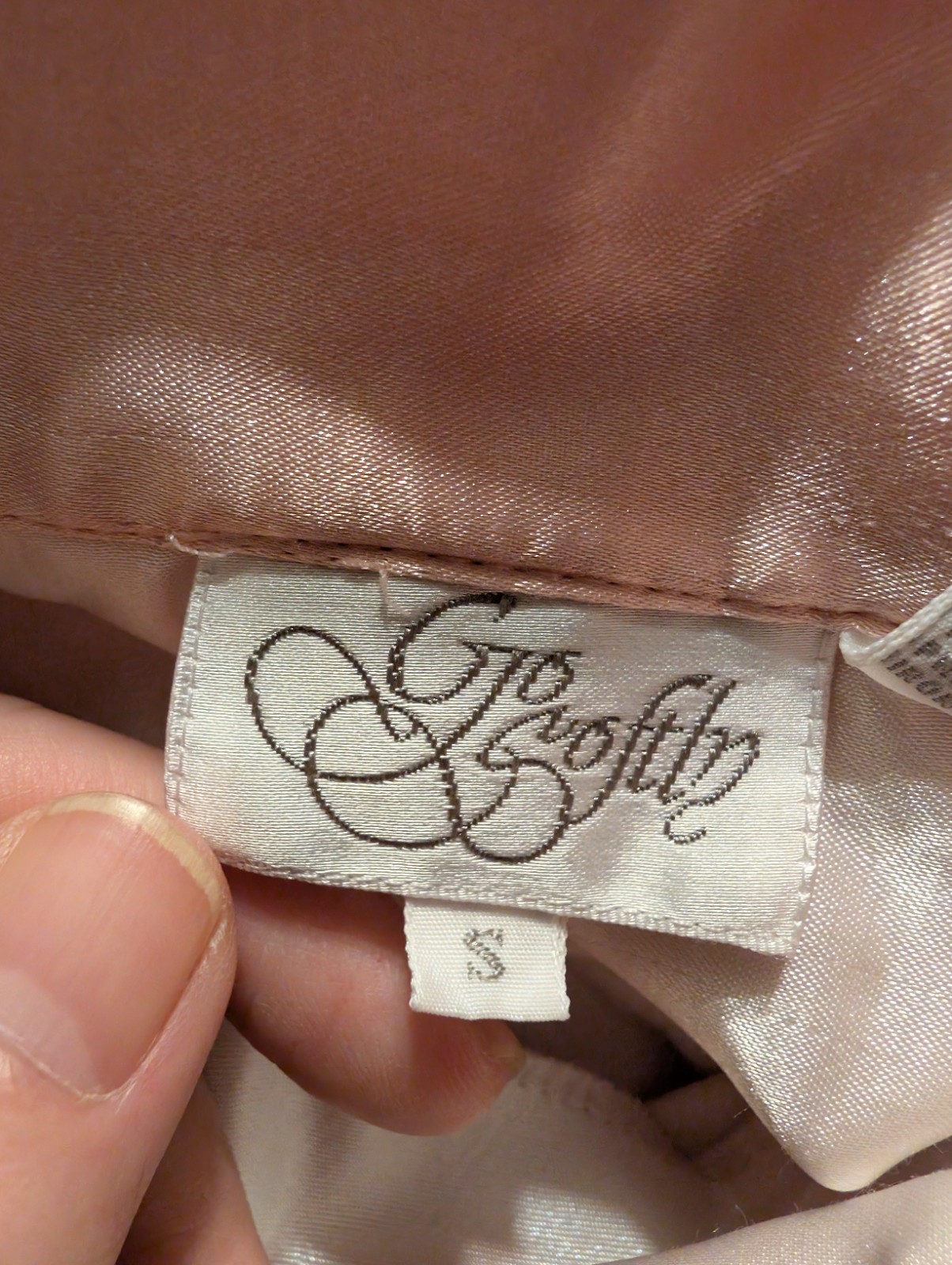 Vintage 80s Go Softly Satin Nightshirt S Pink Embroidered Lingerie Sleepwear