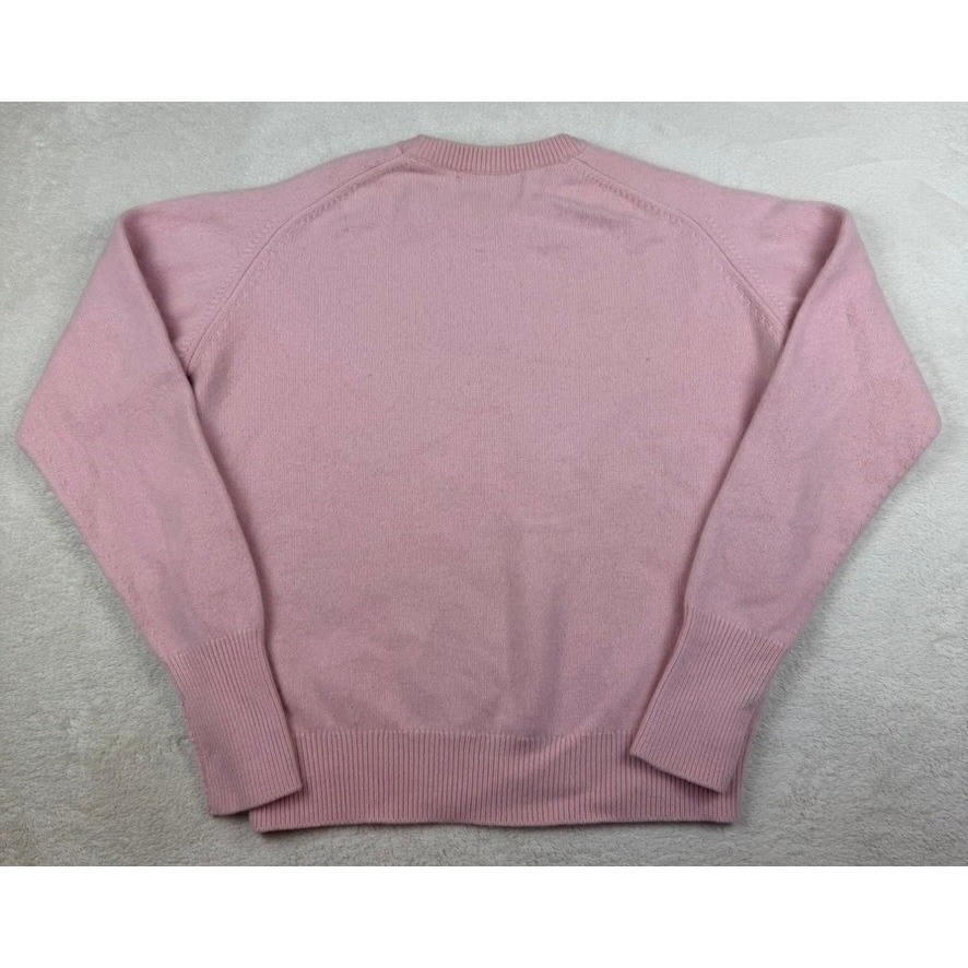 Vintage Norm Thompson Pink 100% Cashmere Crewneck Sweater Made in Scotland 38