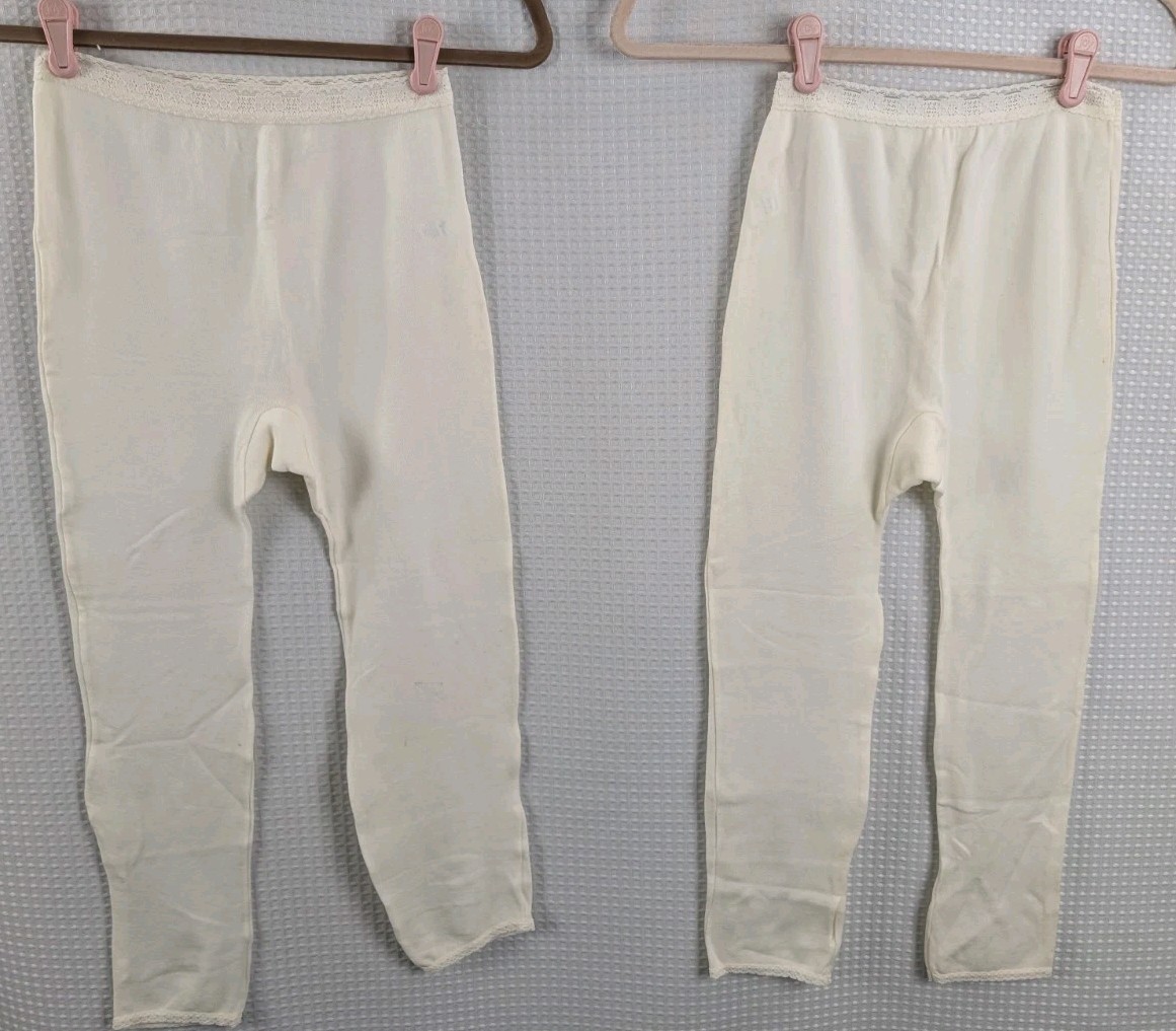 Vtg TWO pr. Jolie Grande Womans Long Johns Long Underwear Size 5-7 NWOT USA Made
