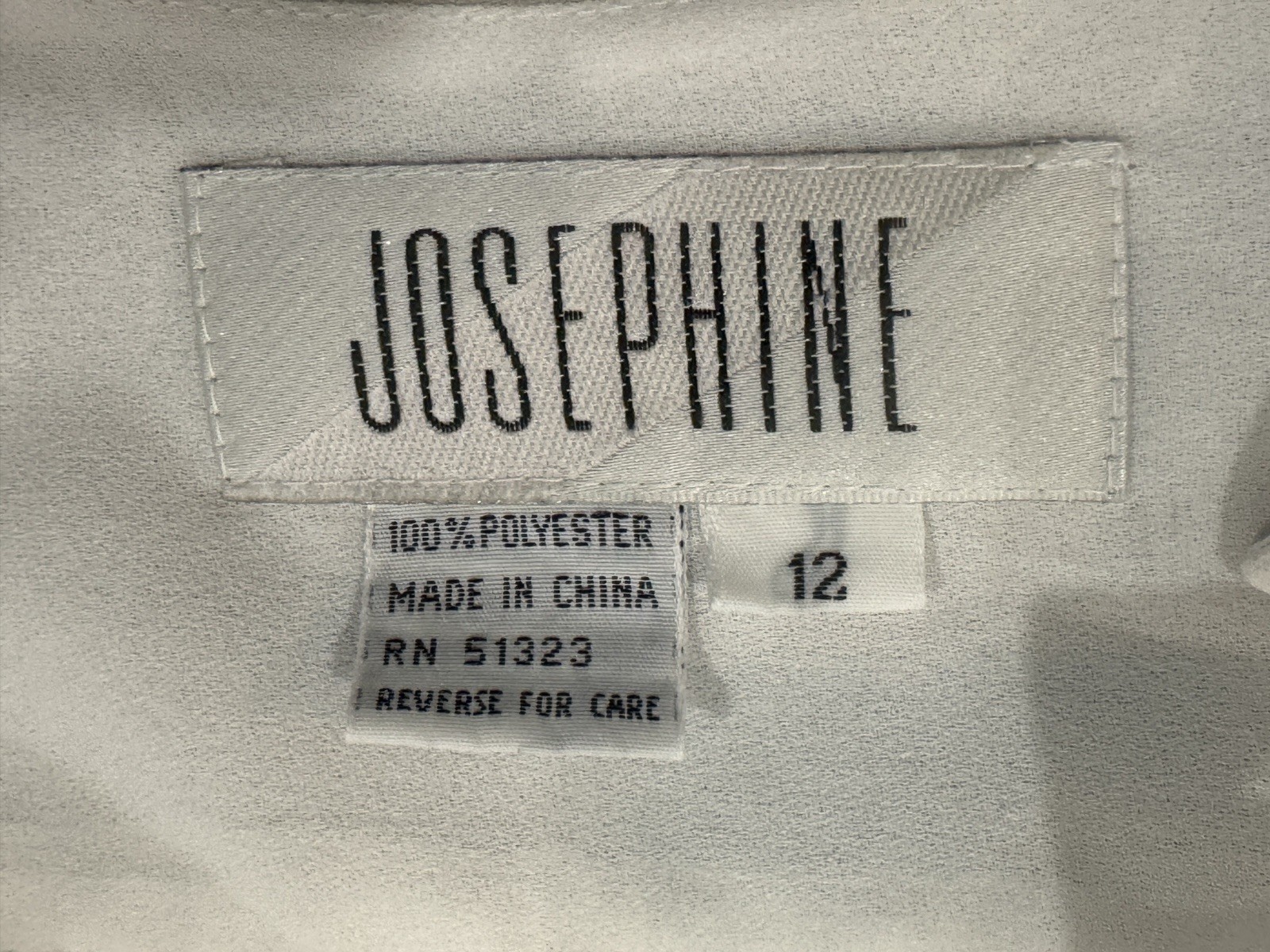 Vintage Josephine White Longsleeved Secretary Blouse Womens Sz 12 Office Dressy