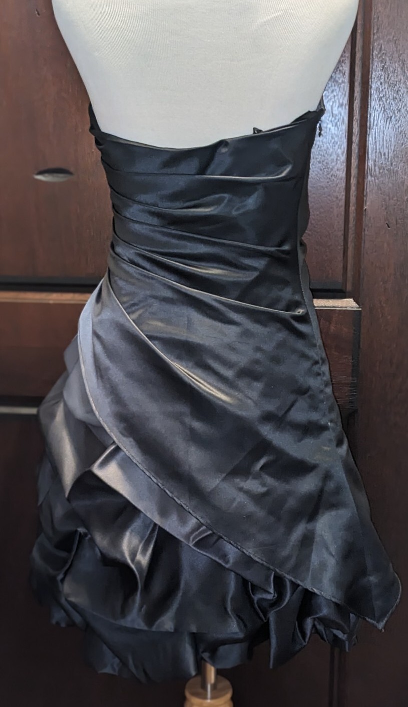 Vintage Onyx Nite Party Prom Formal HOCO Bubble Strapless Dress Black Ombre Sz 6
