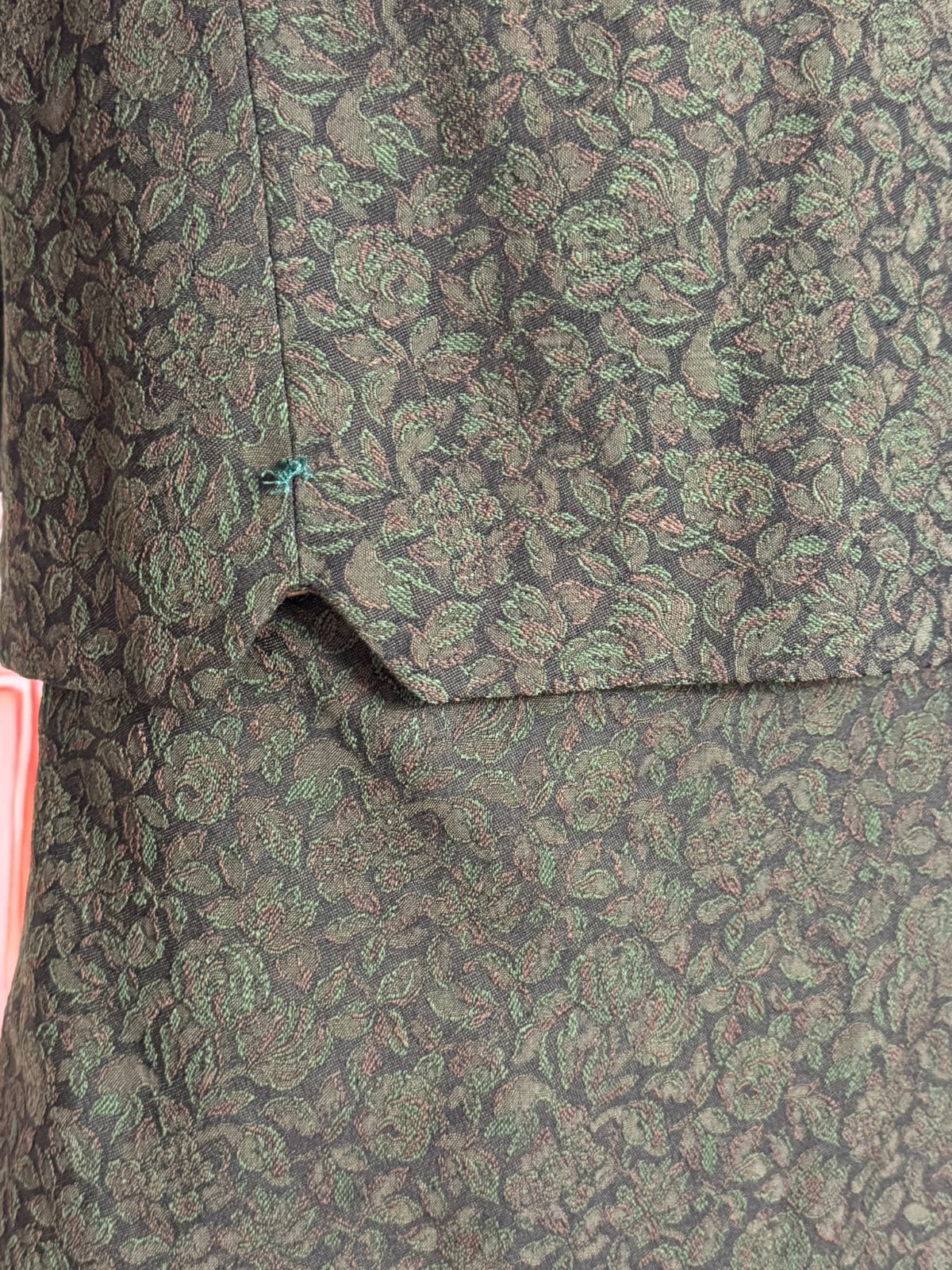 Vintage Costume 60s Cloque Jacquard Brocade Roses Cocktail Size 40/42 Couture