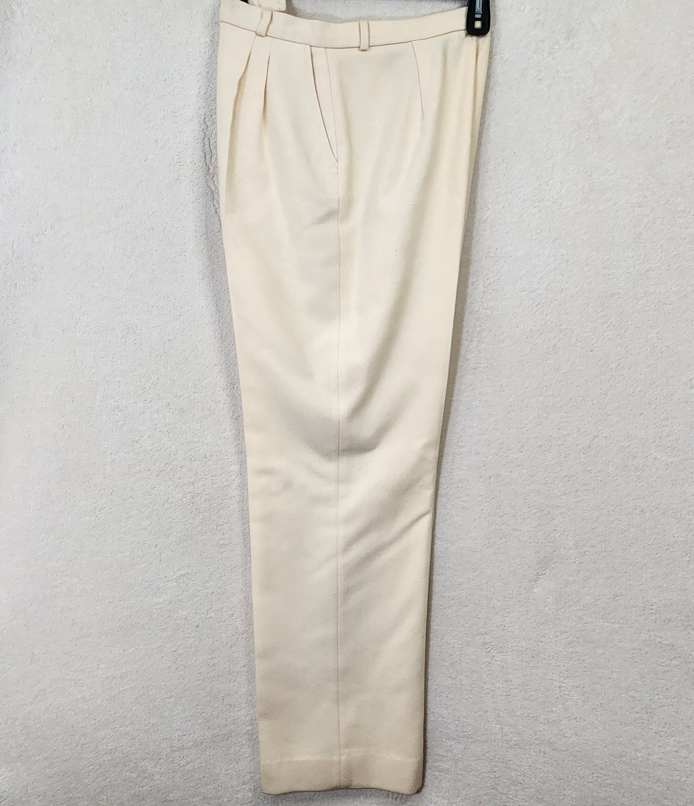 Classic Preppy Richard Evans 100% Pure Wool White Pleated Pants 16 Coastal Vtg