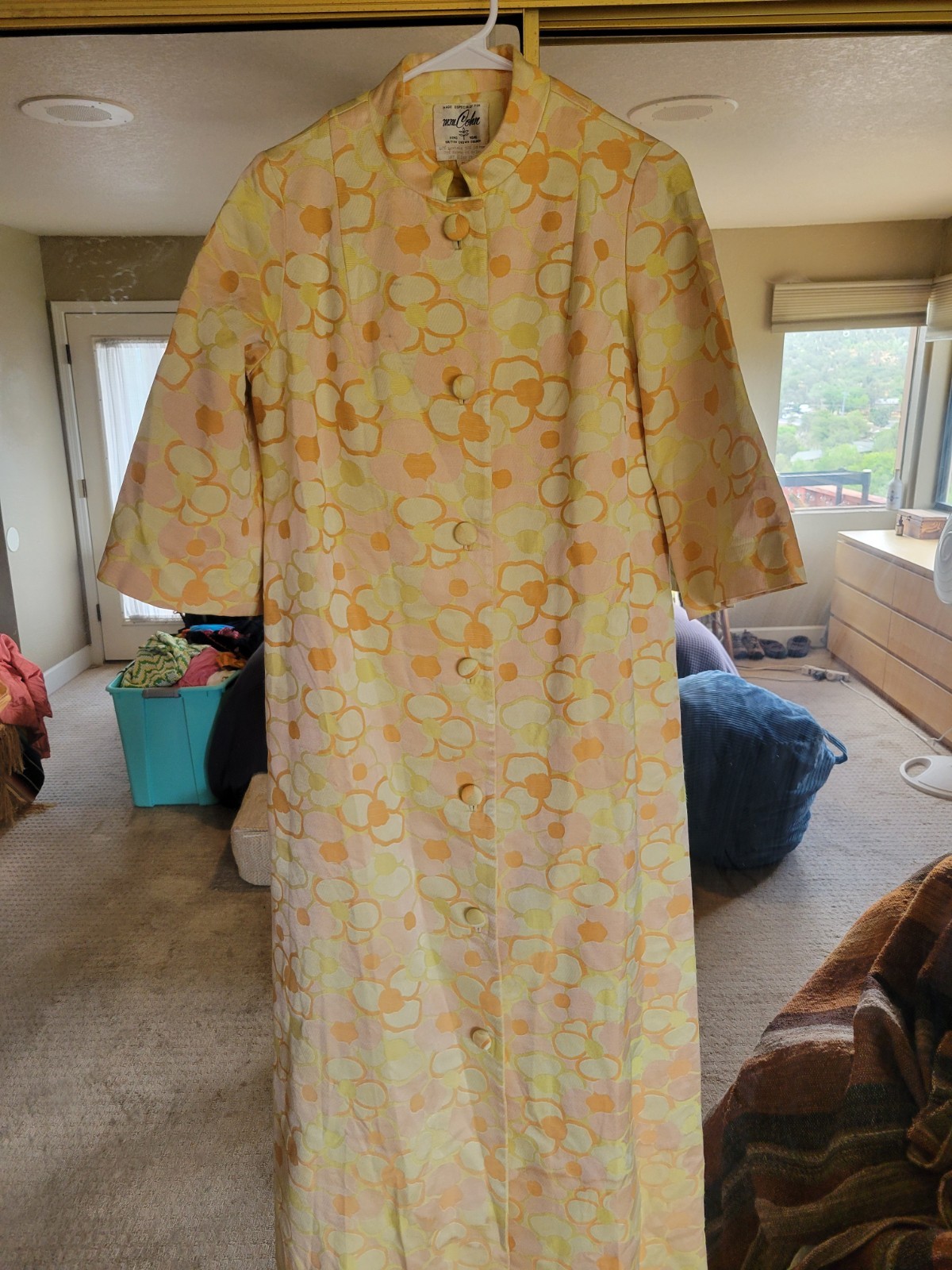 RARE 1960S MM COHN VINTAGE ORIGINAL PASTEL SORBET FLOWERED MAD MEN STYLE COAT