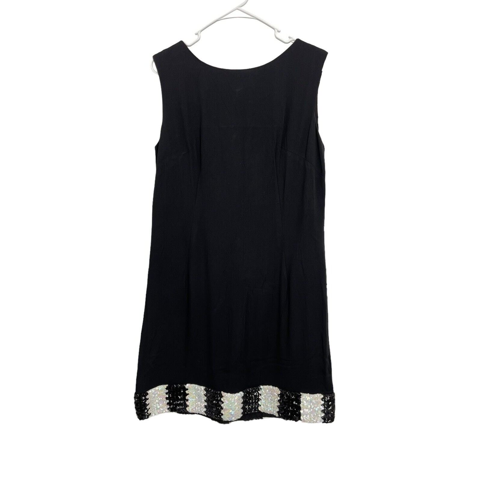 Vintage Carol Craig Cocktail Dress Black Crepe White Black Sequins