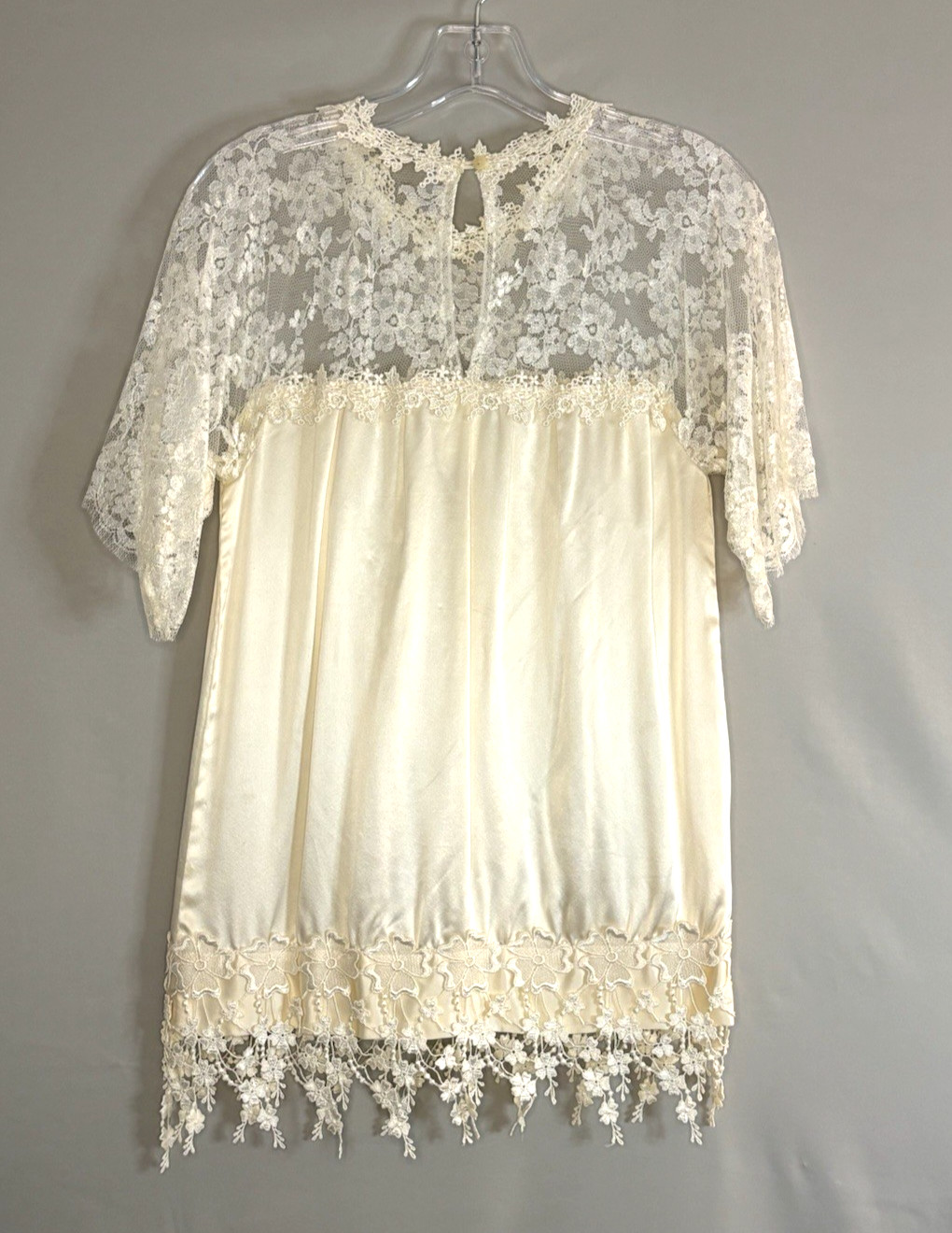 Vintage 1990’s Jessica McClintock 2 Pc Lace Over Silk Top and Skirt Sz 4 EUC