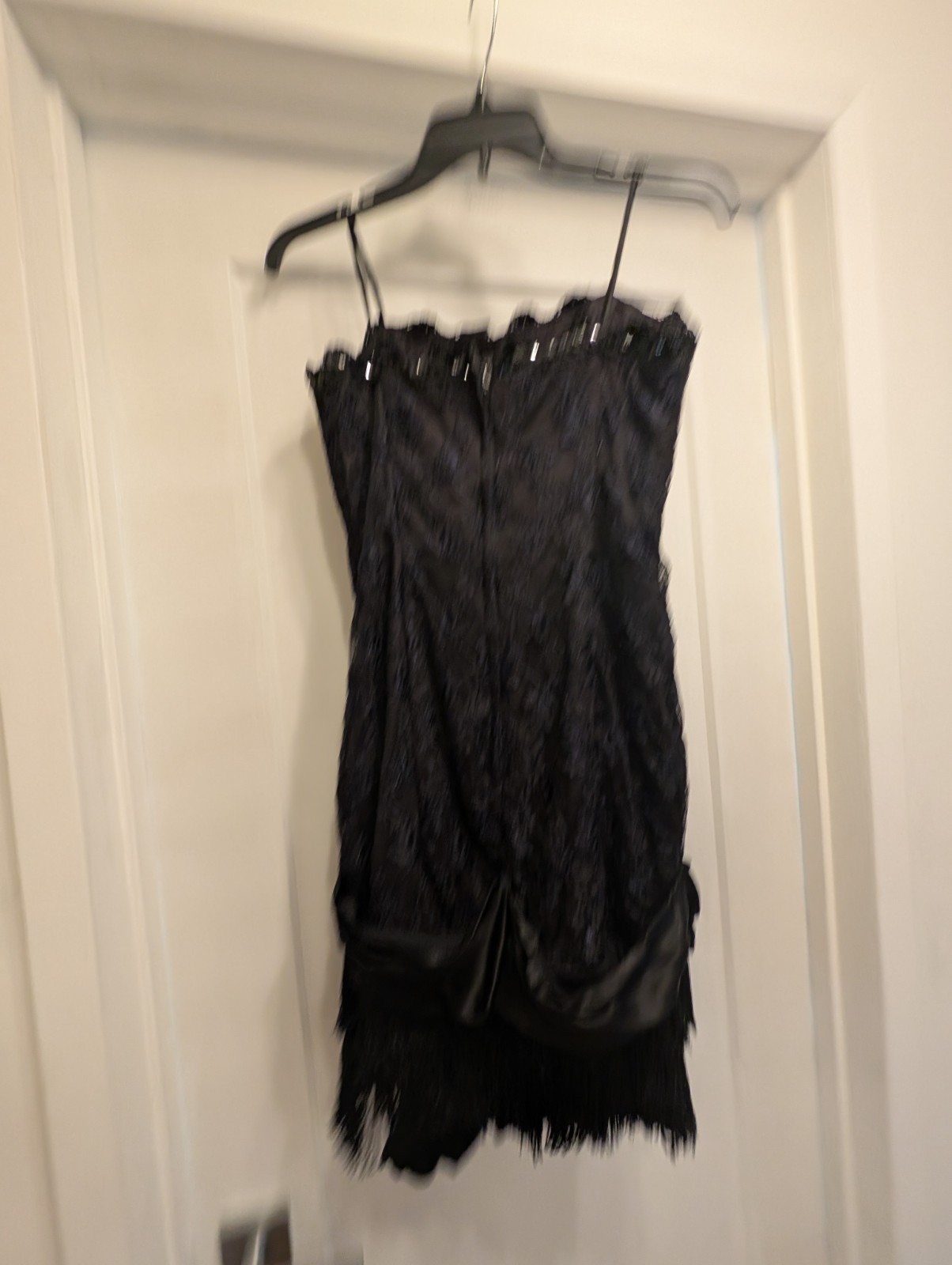 Vintage Roberta 80’s Prom Mini Dress Corset Black Lace Tassel Goth Fairy Sml Med