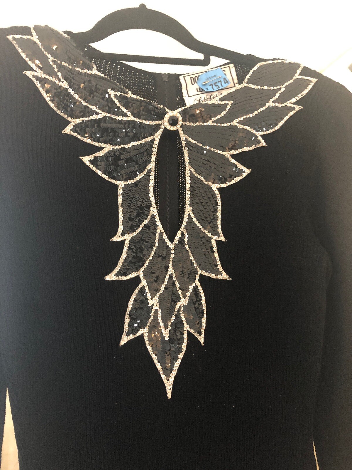 VTG Saks Fifth Cutout Sexy Embellished Sweater Dress DON SAYRES WELLMORE S M