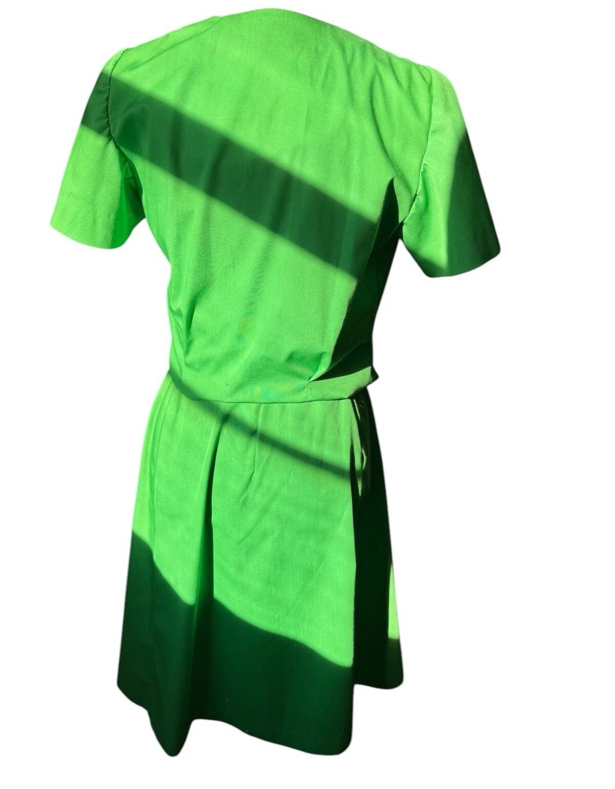 Vintage 40s-50s Handpainted Handmade Owl Apple green Women’s Skirt Suit By Doris