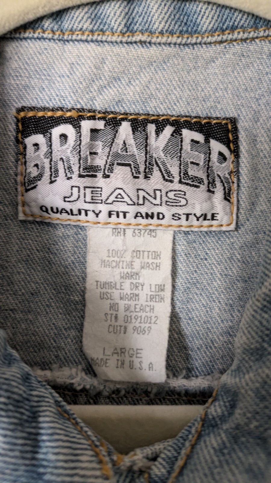 Vintage 90s Breaker Jeans Women’s Vest Size Large L Button Down Denim