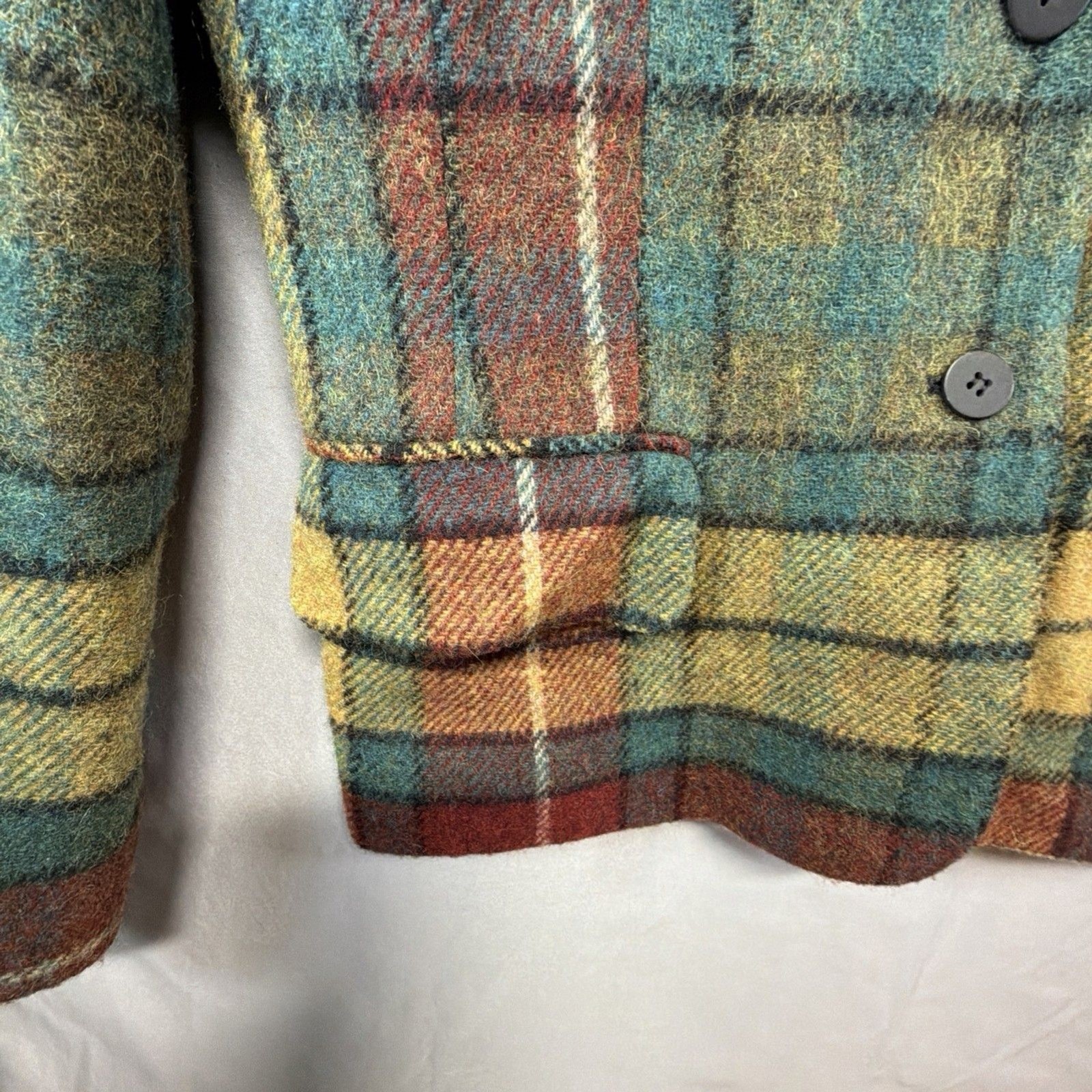 Jones New York Vintage Hampton Plaid Wool Blazer Women’s Jacket S-14 Multicolor