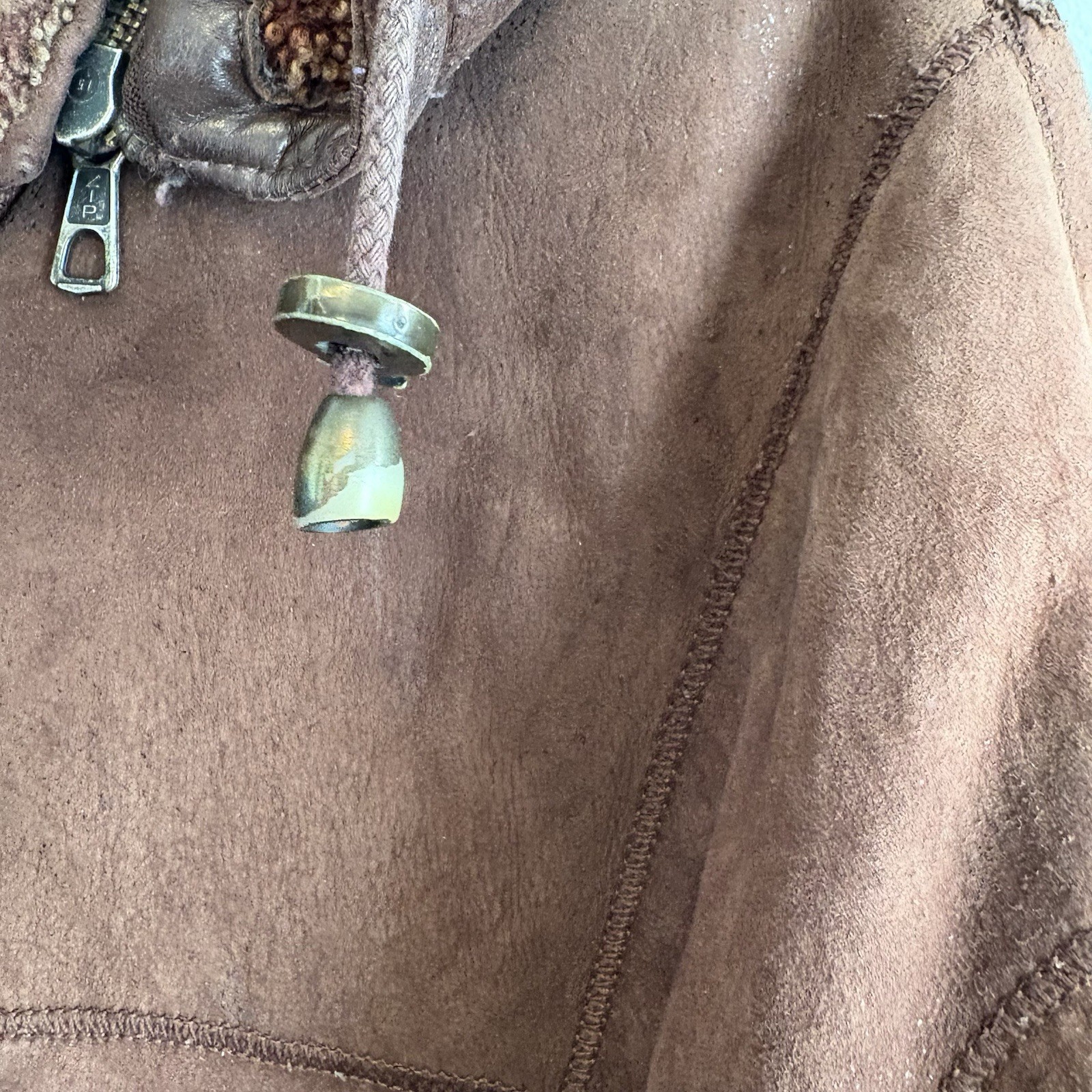 Vintage 70s Genuine Shearling Coat 100% Lambskin Brown Made in Uruguay Size 38 M