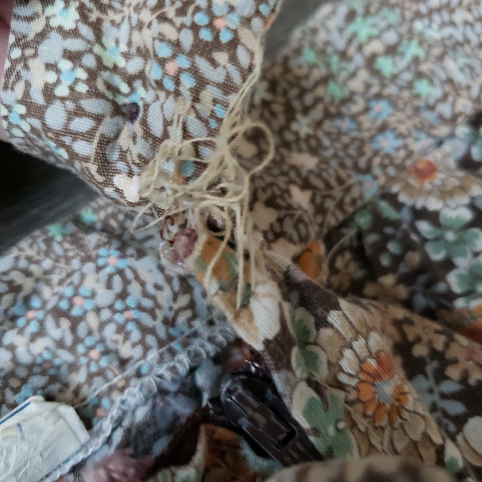 VTG 70s Brown Floral Hippie Skirt Sz S/M? Earth Tones Festival Prairie 26″W