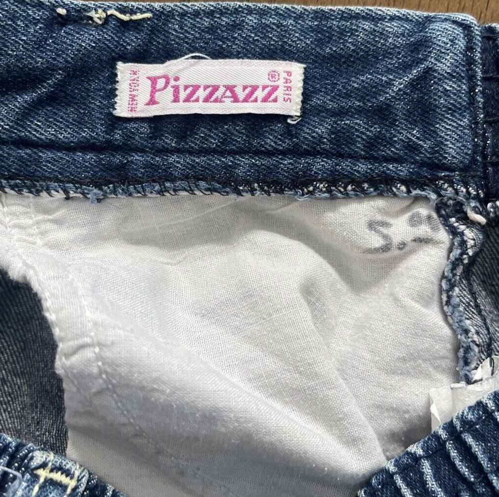 Pizzazz New York Paris Blue Jeans Elastic Waist Talon 42 Zipper size W30 L28.5