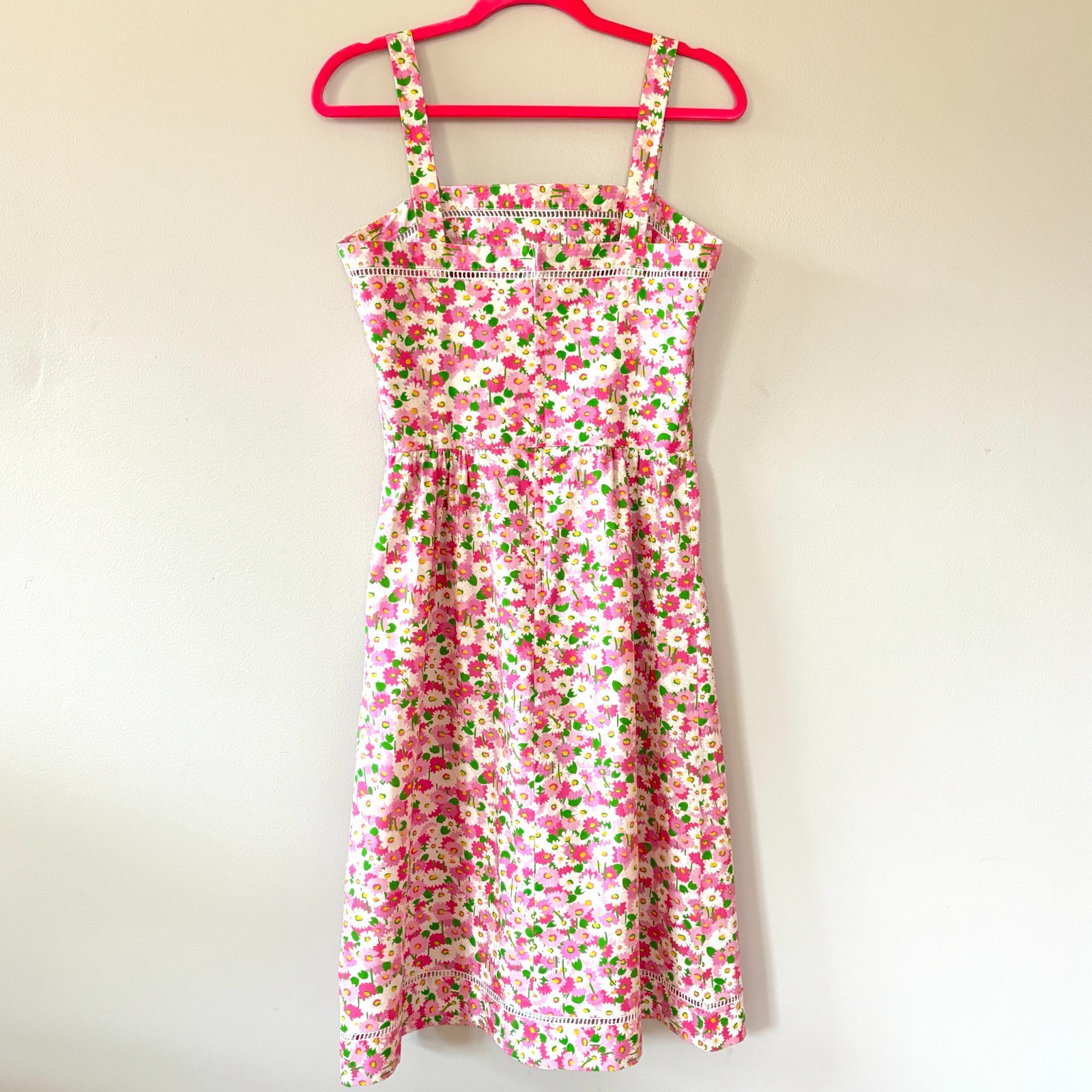 VTG Lanz Originals Pink Floral Dress Cottagecore Dress Sundress sz S/4 DARLING!