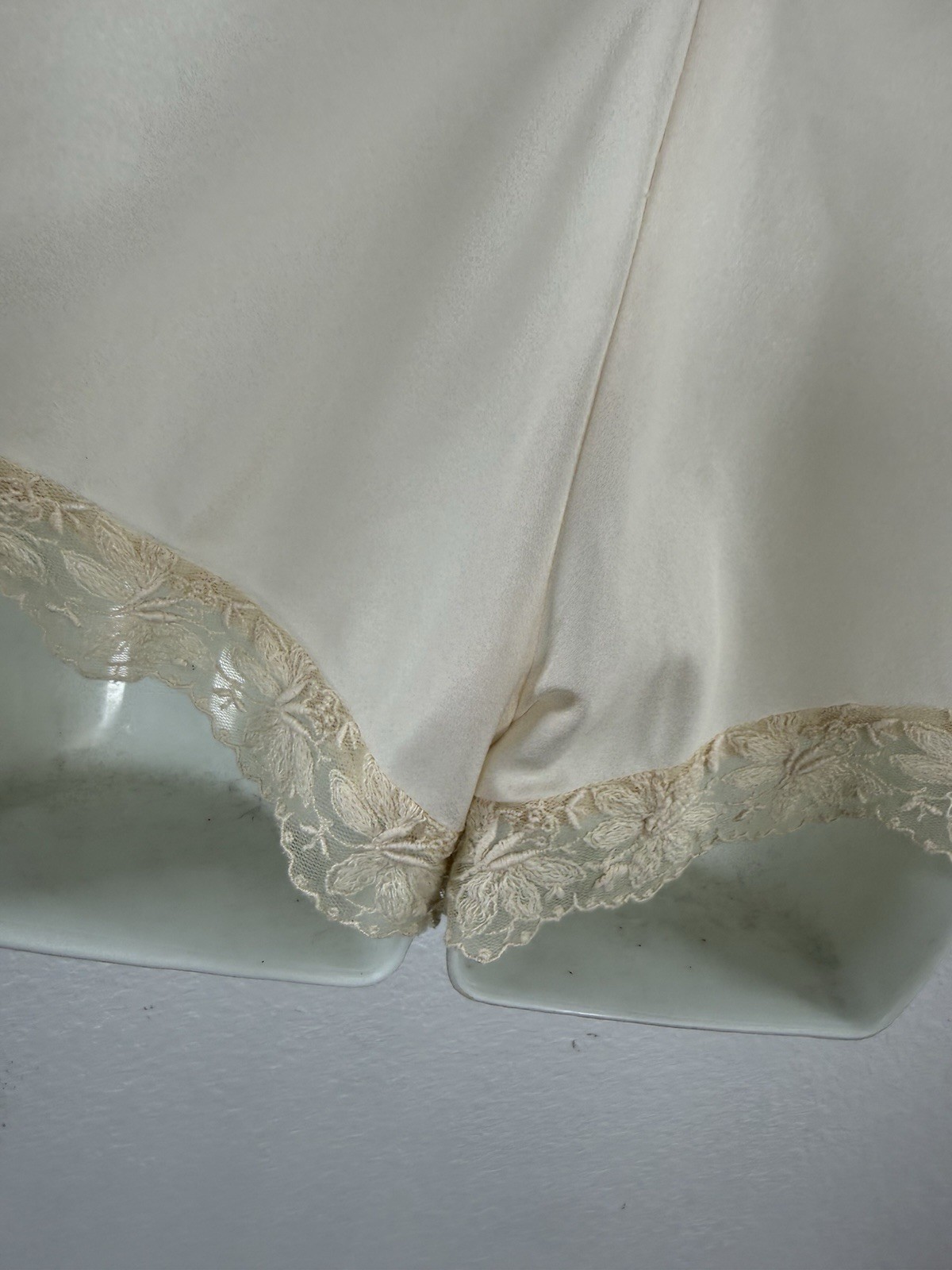 Vintage BONNIE STRAUSS Satin Lace Teddy Romper Edwardian Victorian Lingerie S