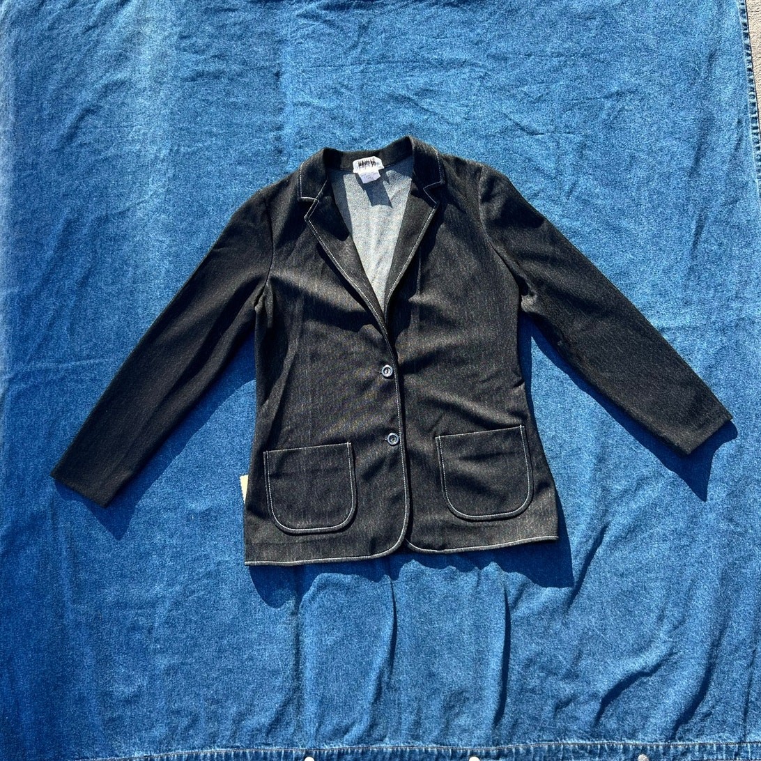 70s KoKo Knits denim blazer suitcoat jacket