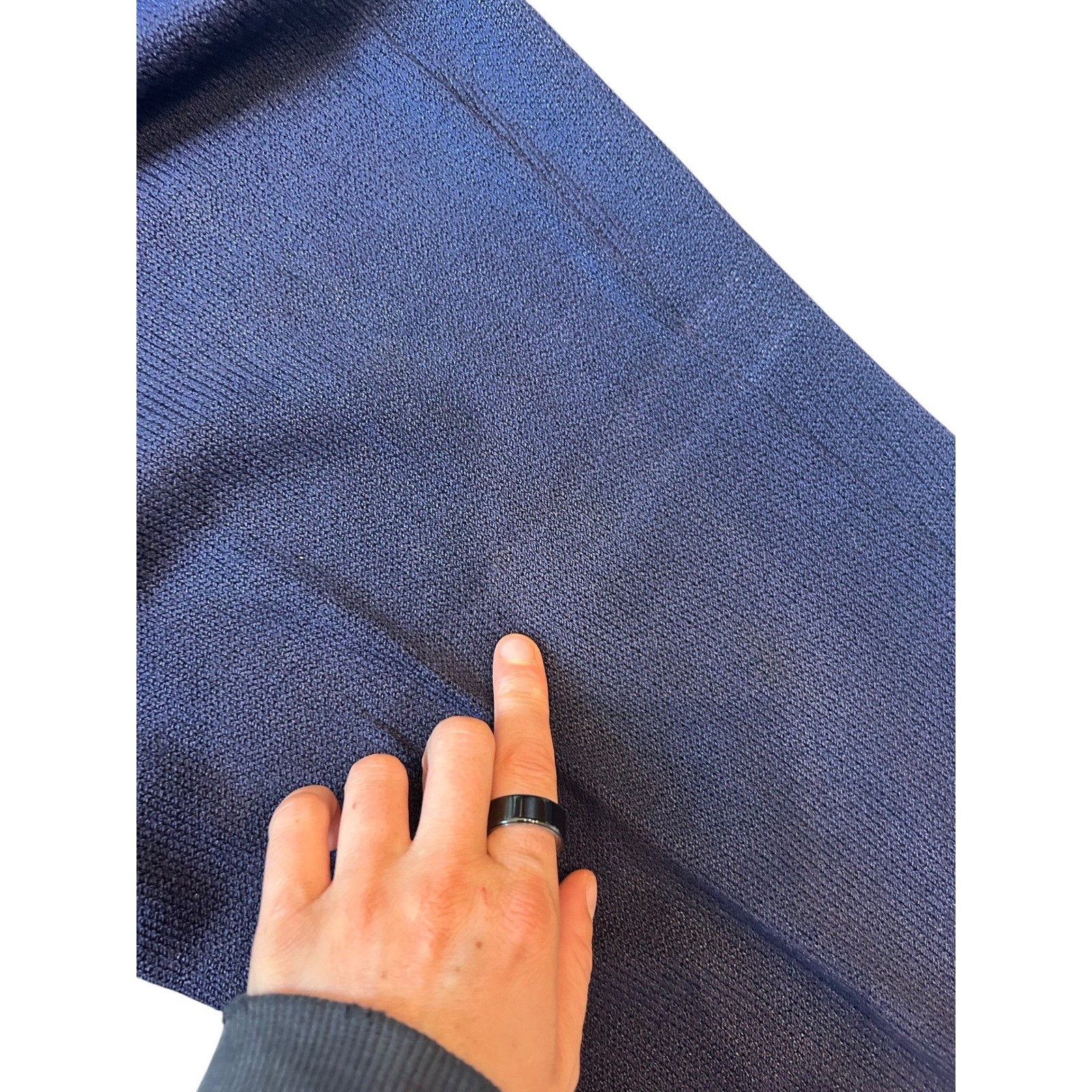 Vintage Marie St. John Navy Blue High Rise Knitted Pants Straight Leg Waist 27