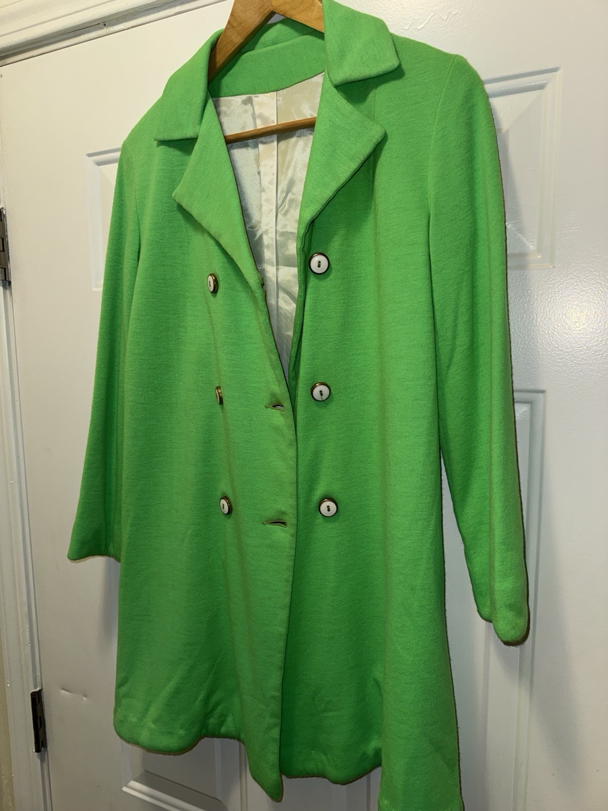 Vintage 60s R&L Green Mod Dress Matching Coat Set Womens 10 Go Go Jackie O