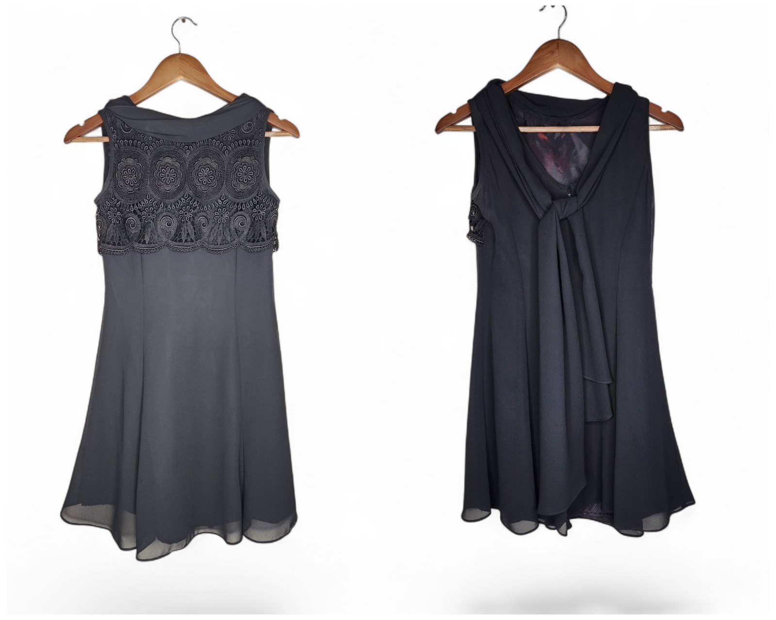 1990s Scott McClintock Lace Bodice Vintage Dress in Black Size 4