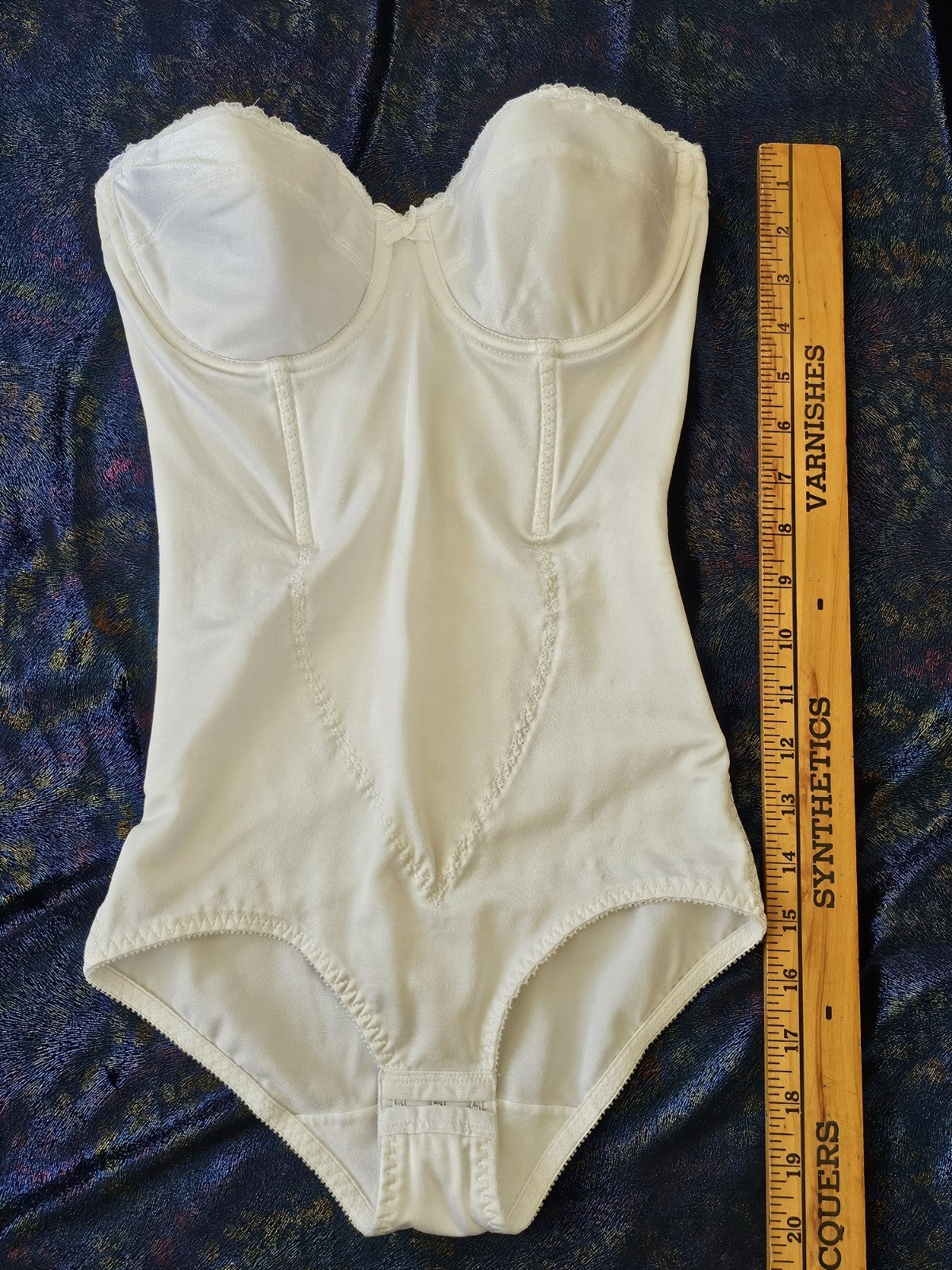 Vintage Shape-Mate White Strapless Corset Bustier Bra One-piece Backless 36B S
