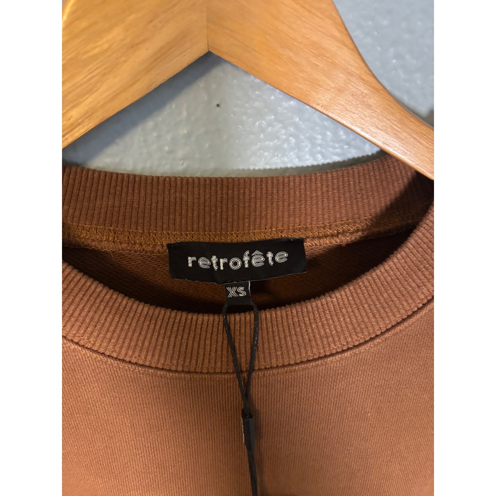 NWT Retrofete Nova Sweater Mini Dress Glazed Ginger Brown Size XS